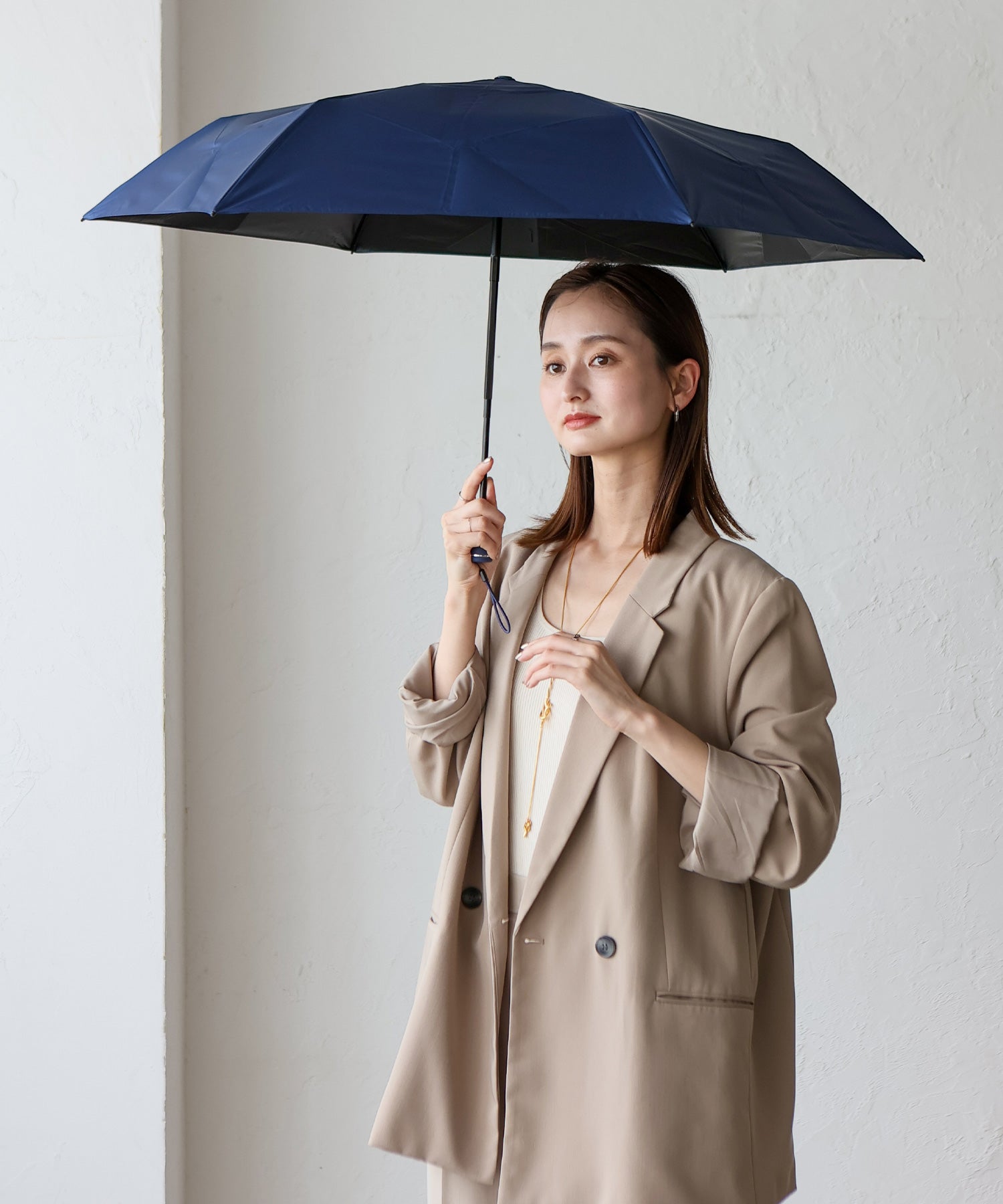 ヴィータフェリーチェ VitaFelice 晴雨兼用折りたたみ日傘（形状記憶） （BLUE） BLUE