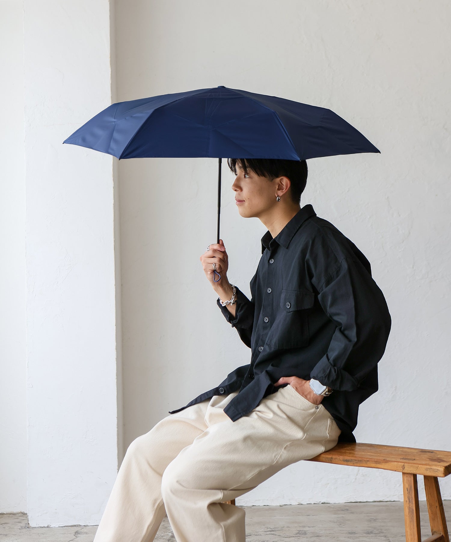 ヴィータフェリーチェ VitaFelice 晴雨兼用折りたたみ日傘（形状記憶） （BLUE） BLUE