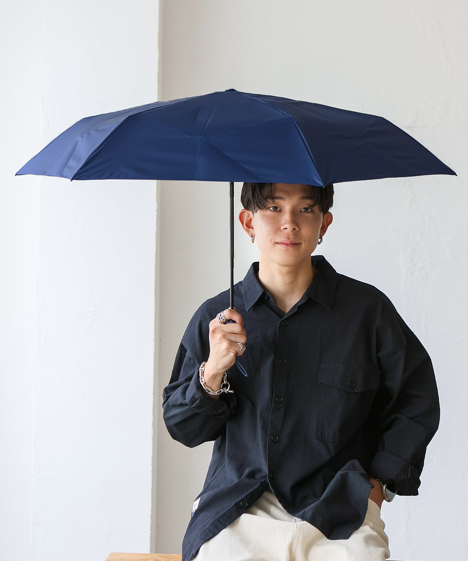 ヴィータフェリーチェ VitaFelice 晴雨兼用折りたたみ日傘（形状記憶） （NAVY） NAVY