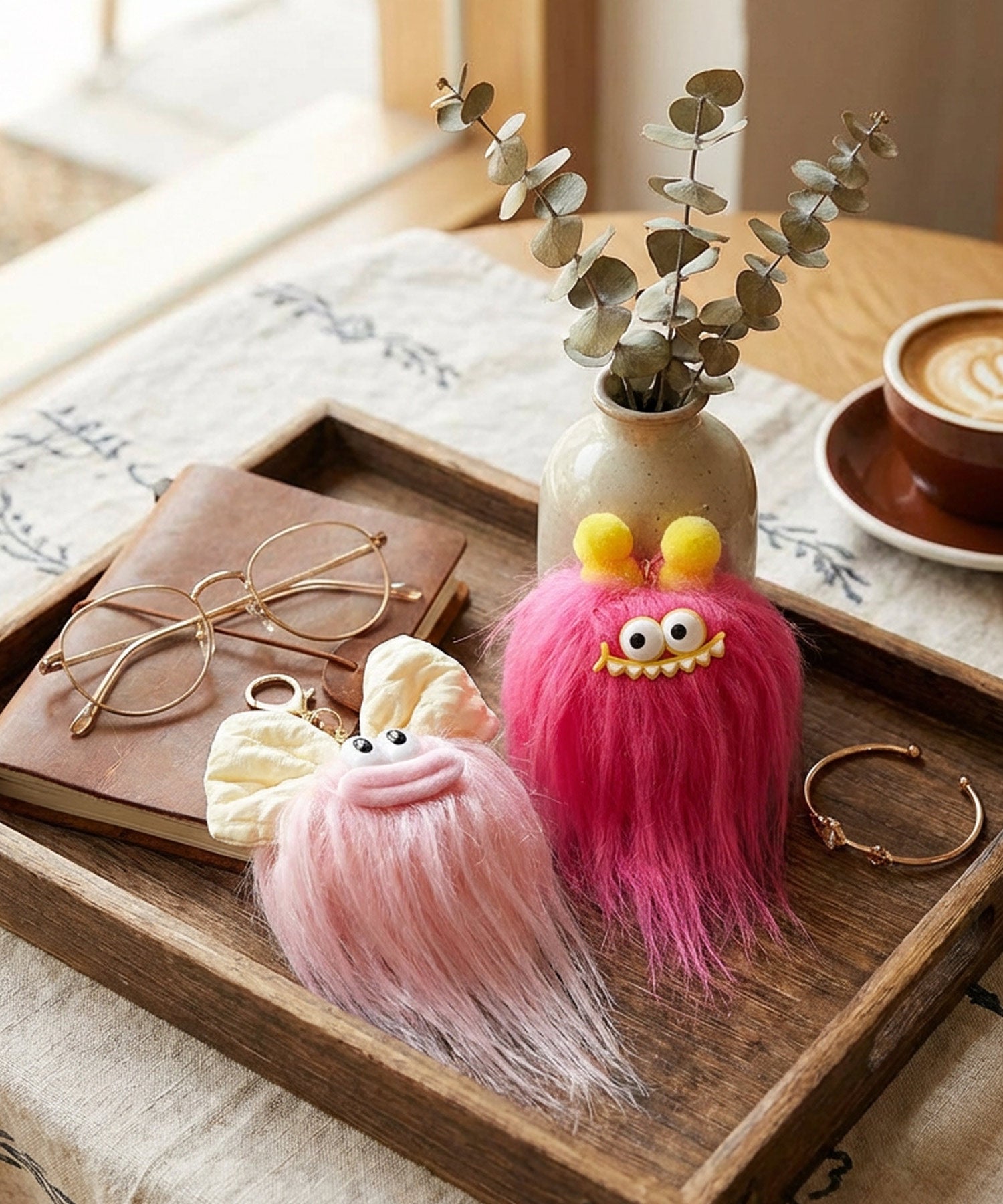 ヴィータフェリーチェ VitaFelice ロングヘアーモンスターバッグチャーム（ゴールド金具 バッグチャーム） （BLUE） BLUE