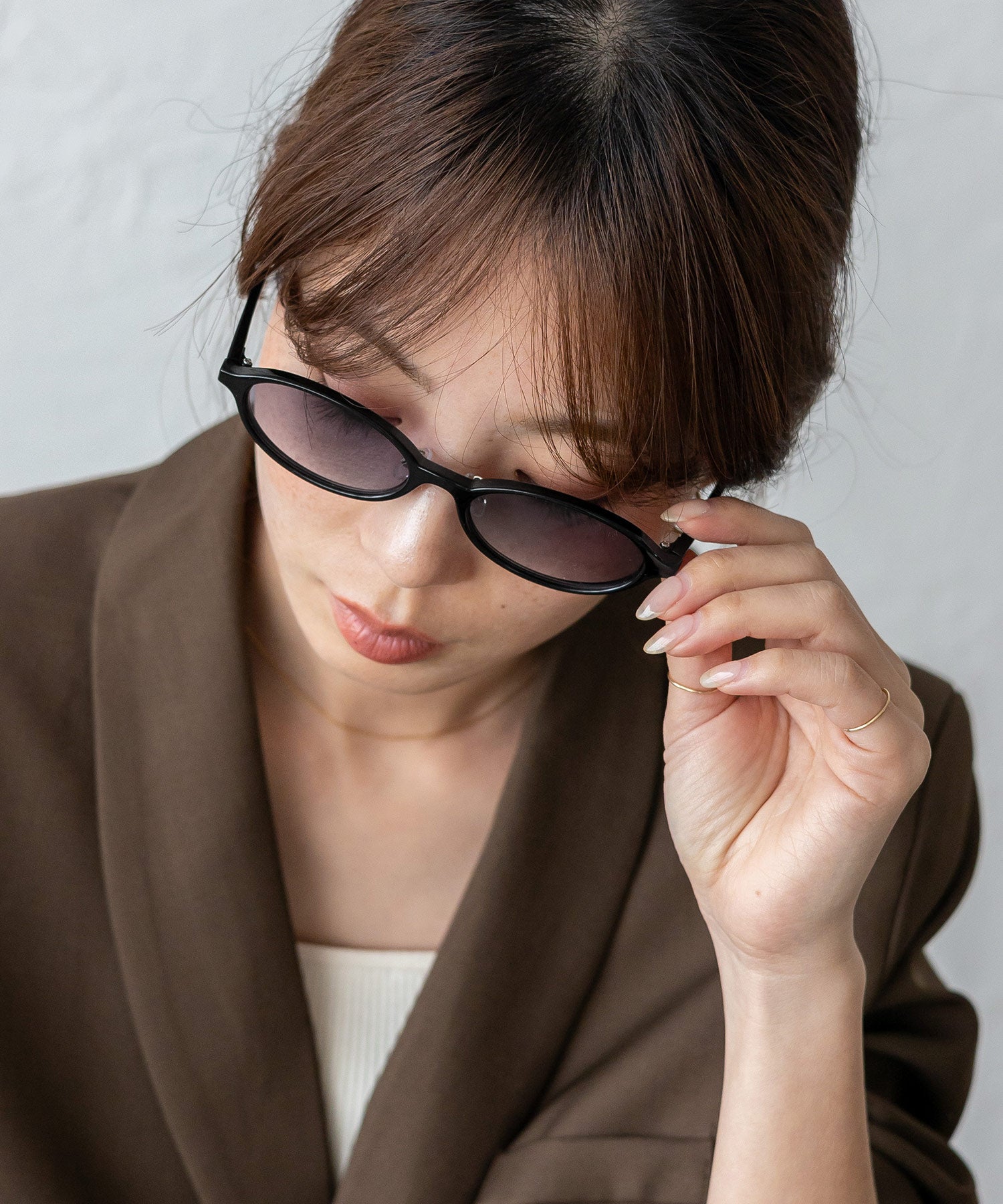 ヴィータフェリーチェ VitaFelice UVカットサングラス 横長 オーバル(楕円形) （F） F