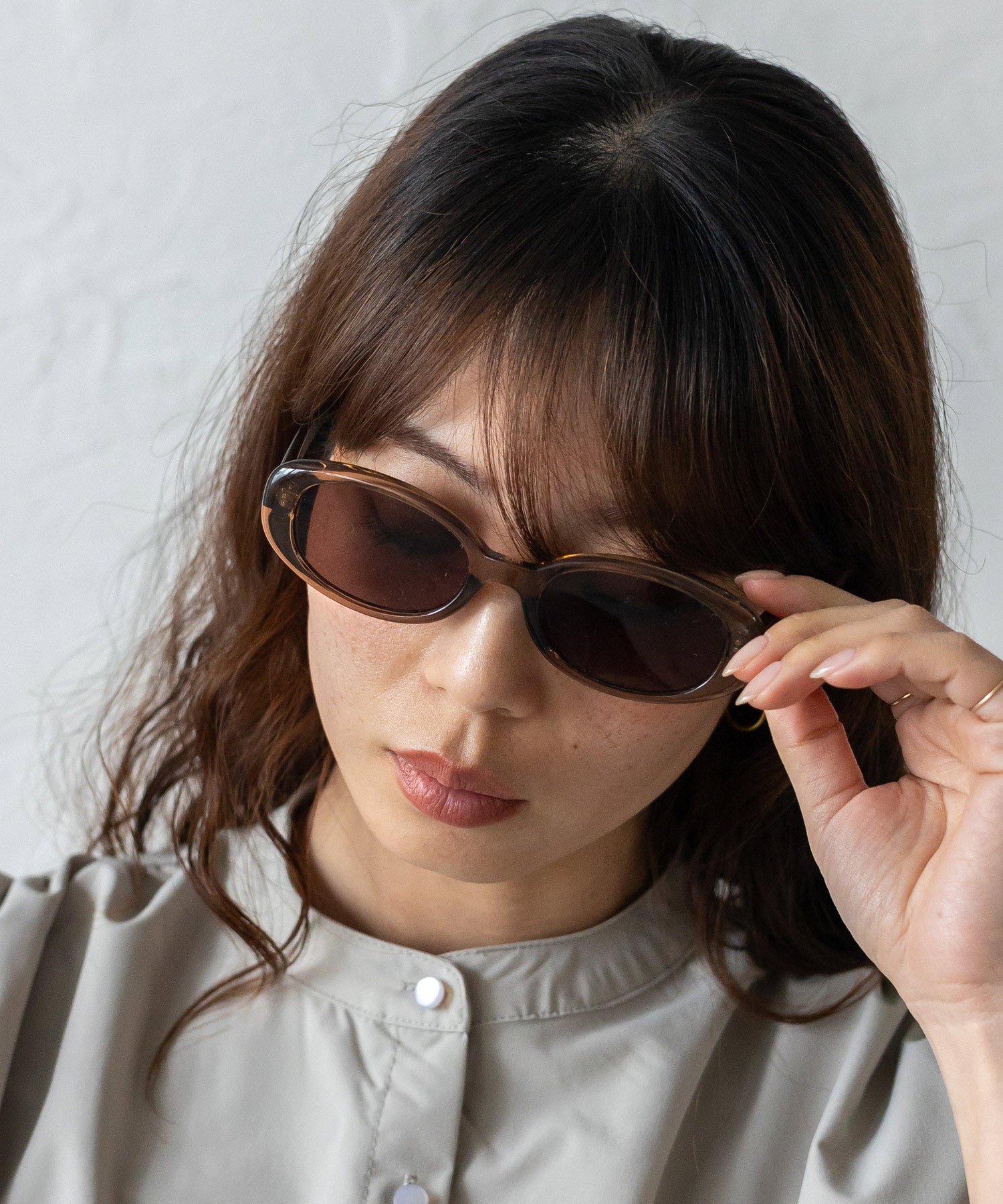 ヴィータフェリーチェ VitaFelice UVカットサングラス 横長 オーバル(楕円形) （G） G