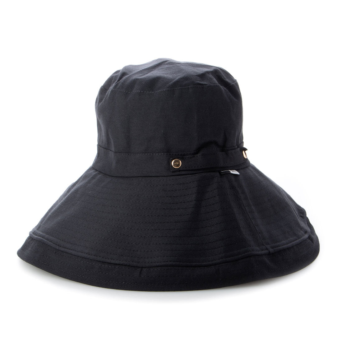 ヴィータフェリーチェ VitaFelice 折りたたみコットンツバ広ハット,BLACK