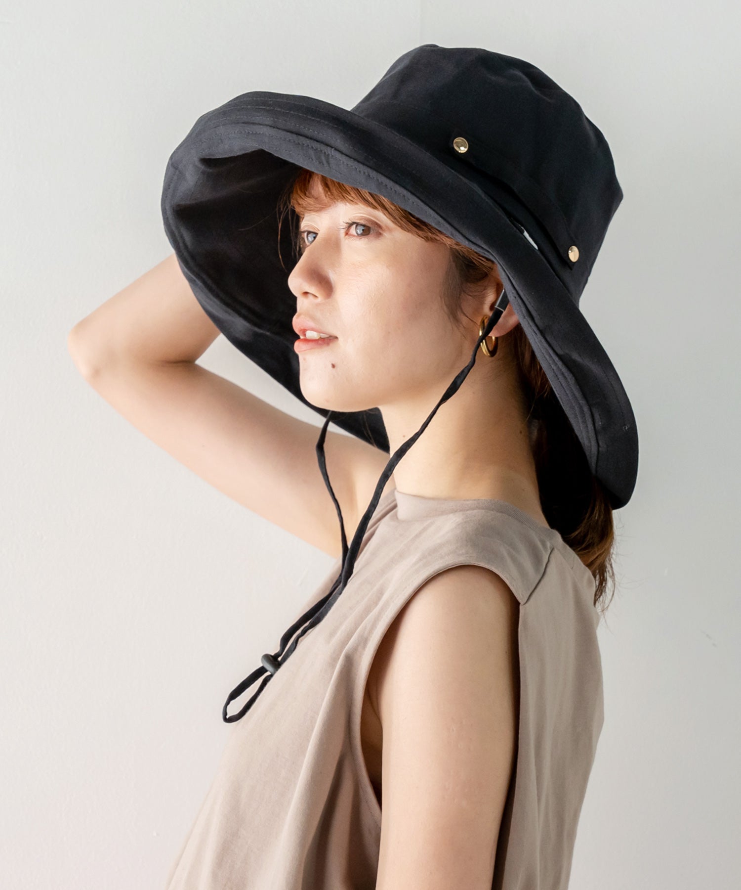 ヴィータフェリーチェ VitaFelice 折りたたみコットンツバ広ハット