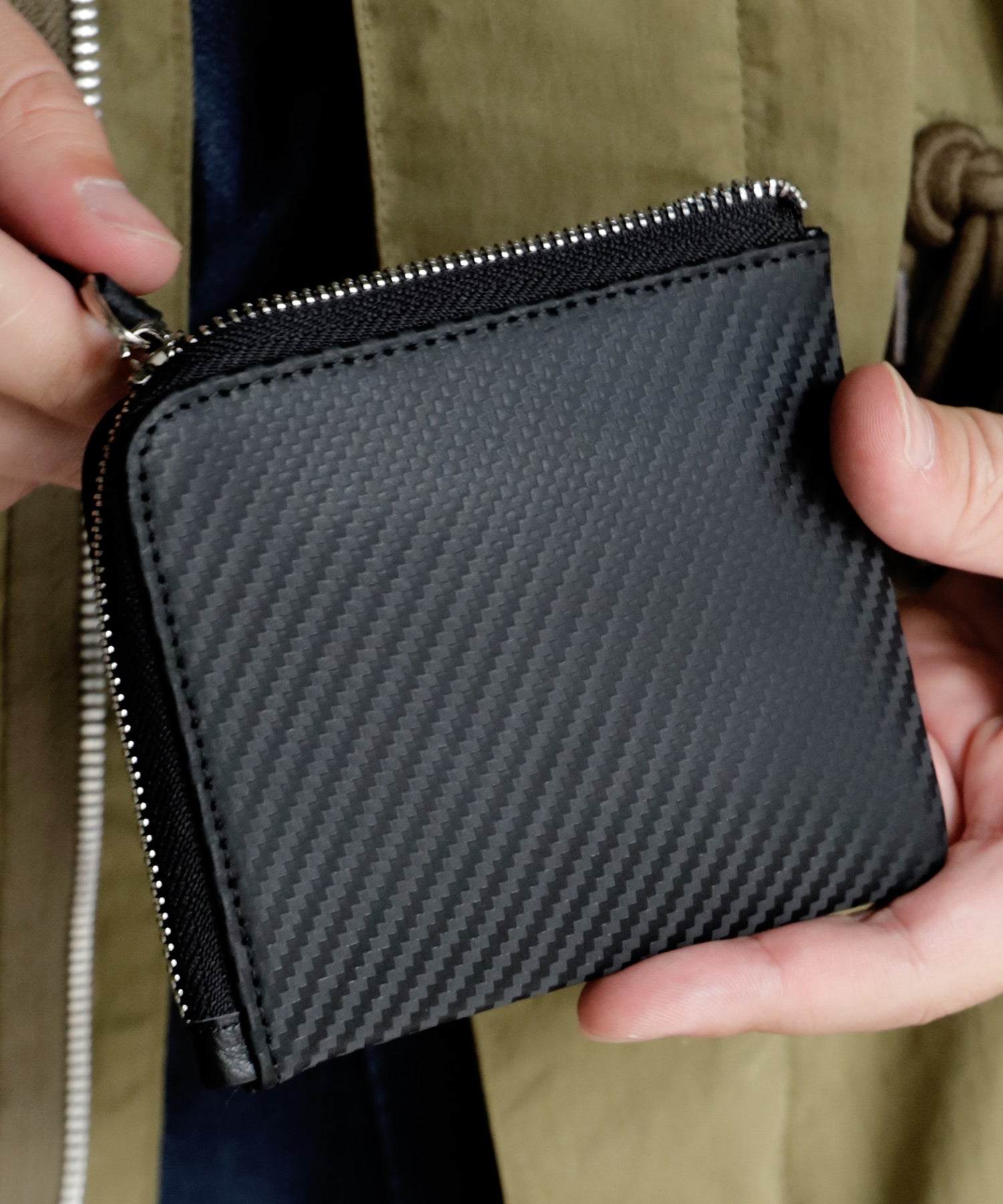 VitaFelice [Anti-skimming] L-shaped zipper slim mini wallet