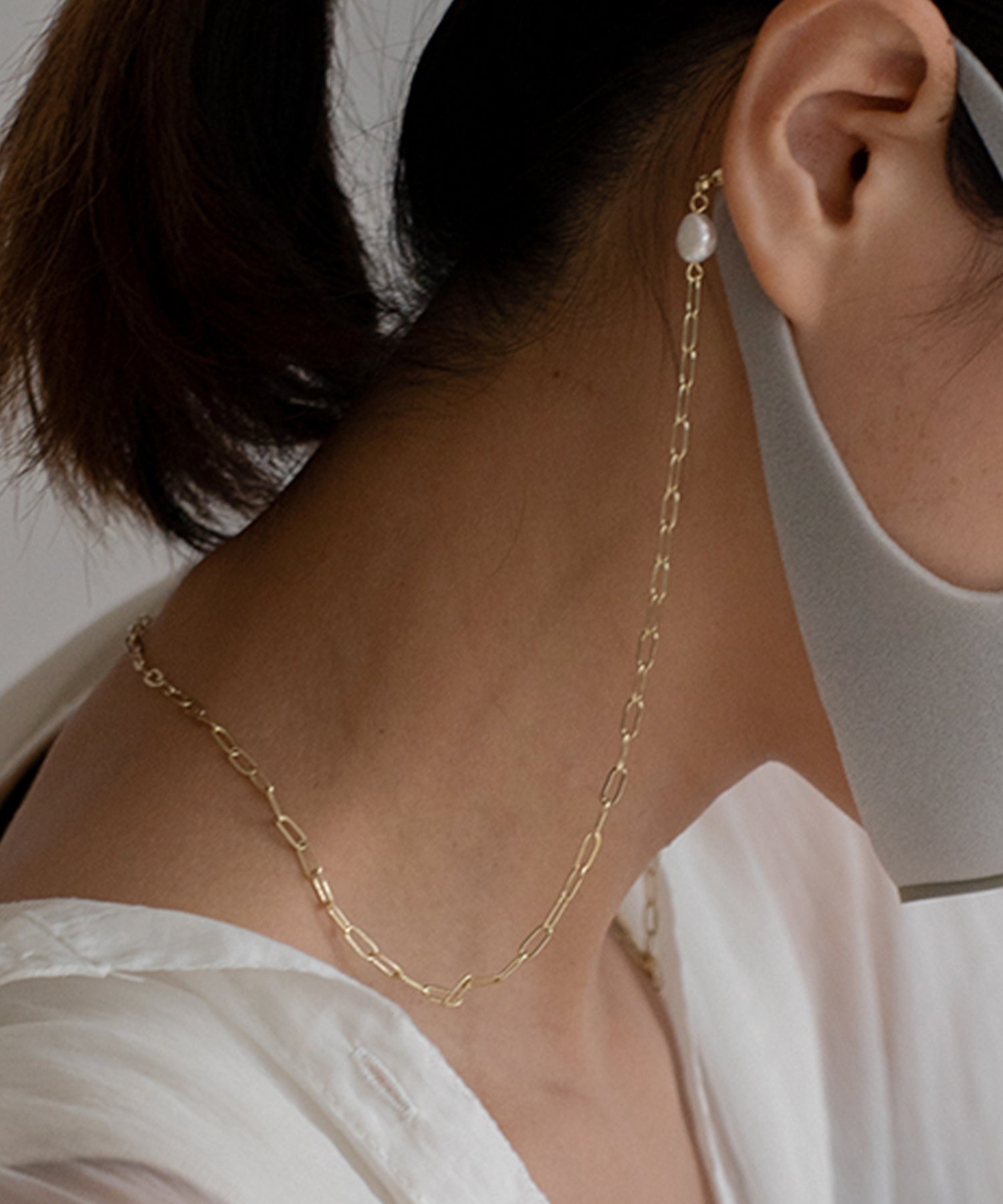 ヴィータフェリーチェ VitaFelice 淡水パールケーブルマスクチェーン （GOLD） GOLD