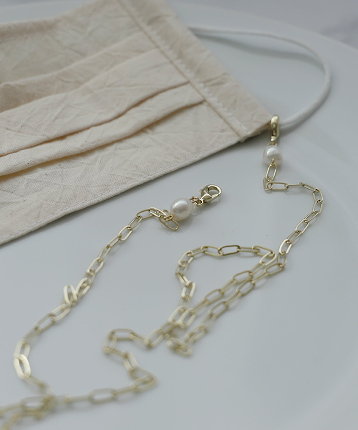 ヴィータフェリーチェ VitaFelice 淡水パールケーブルマスクチェーン （GOLD） GOLD