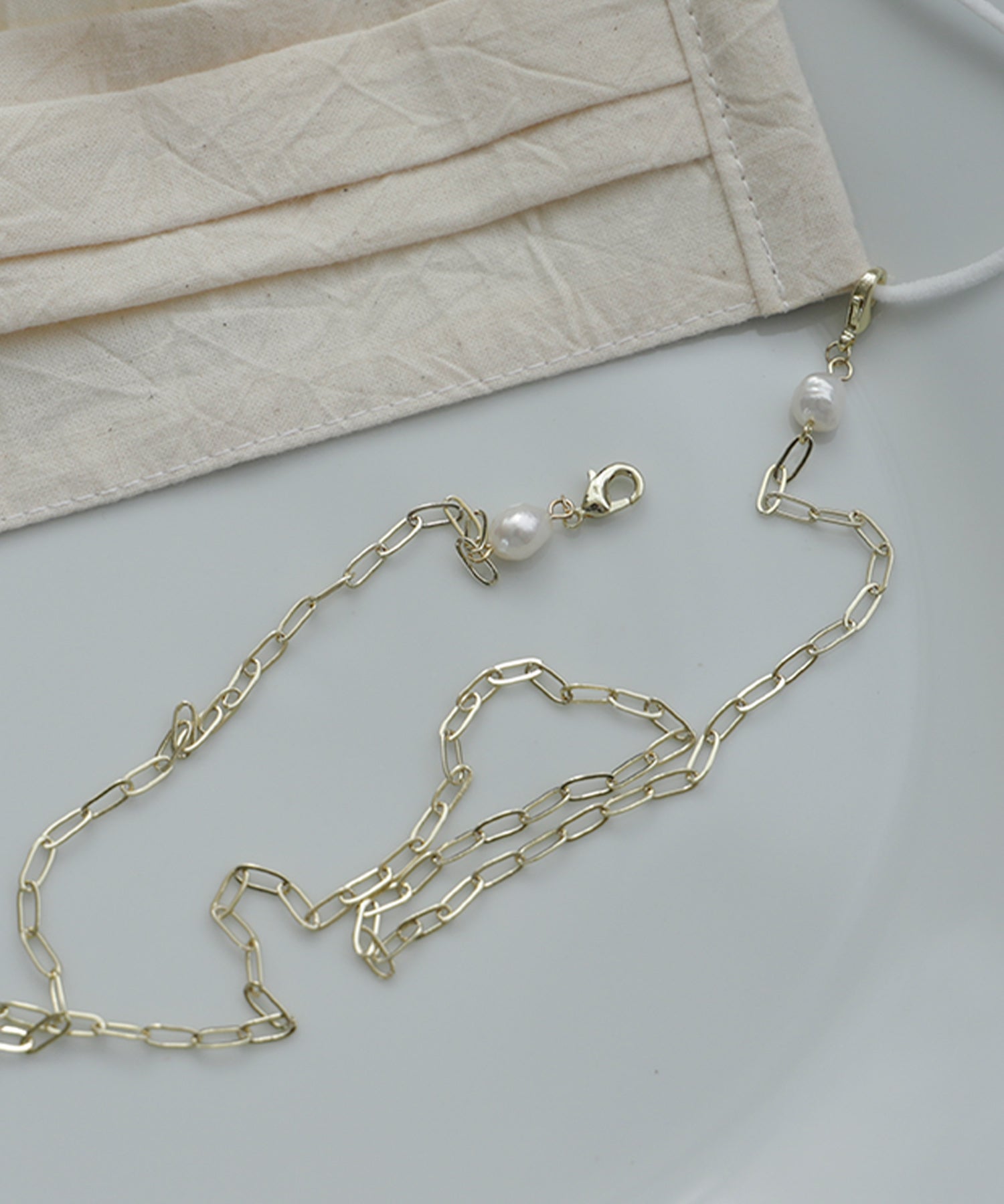 ヴィータフェリーチェ VitaFelice 淡水パールケーブルマスクチェーン （GOLD） GOLD