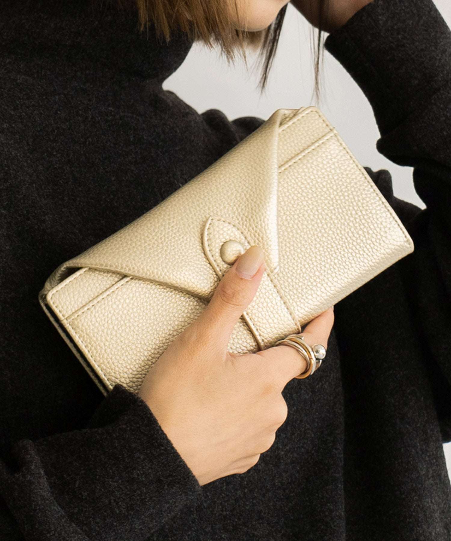 ヴィータフェリーチェ VitaFelice スキミング防止レター型長財布,GOLD