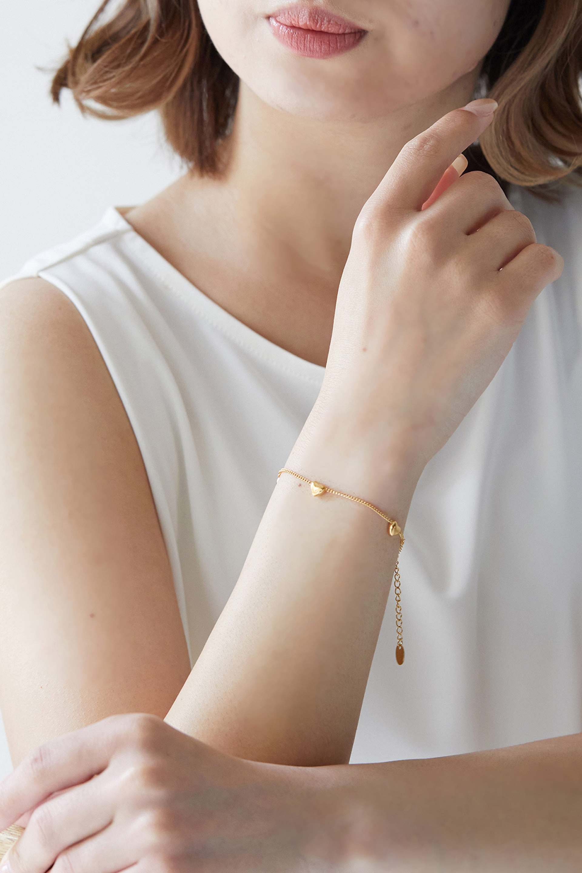 ヴィータフェリーチェ VitaFelice ハートモチーフブレスレット,GOLD