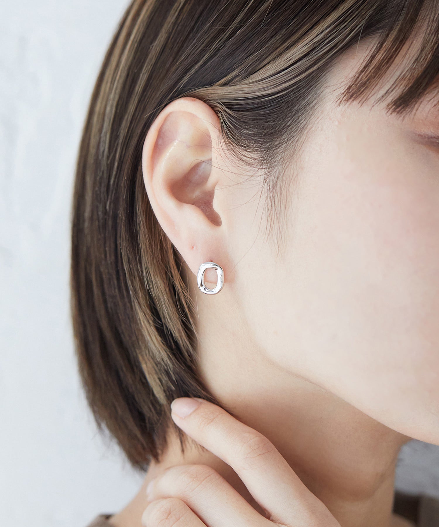 ヴィータフェリーチェ VitaFelice オーバルピアス,SILVER