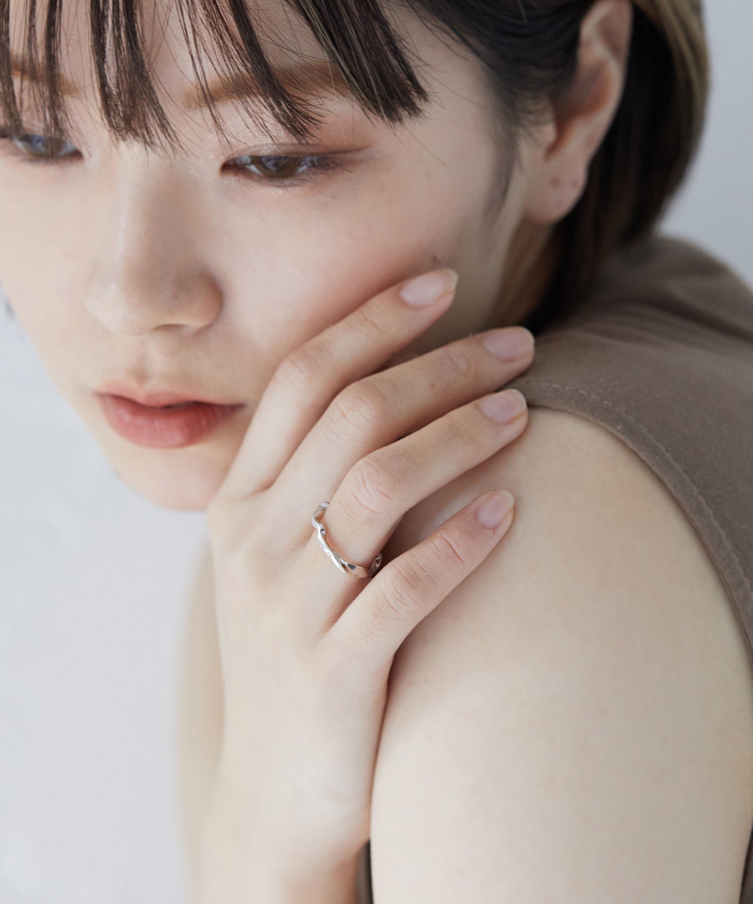 ヴィータフェリーチェ VitaFelice ダブルライン ウイーブ リング,SILVER