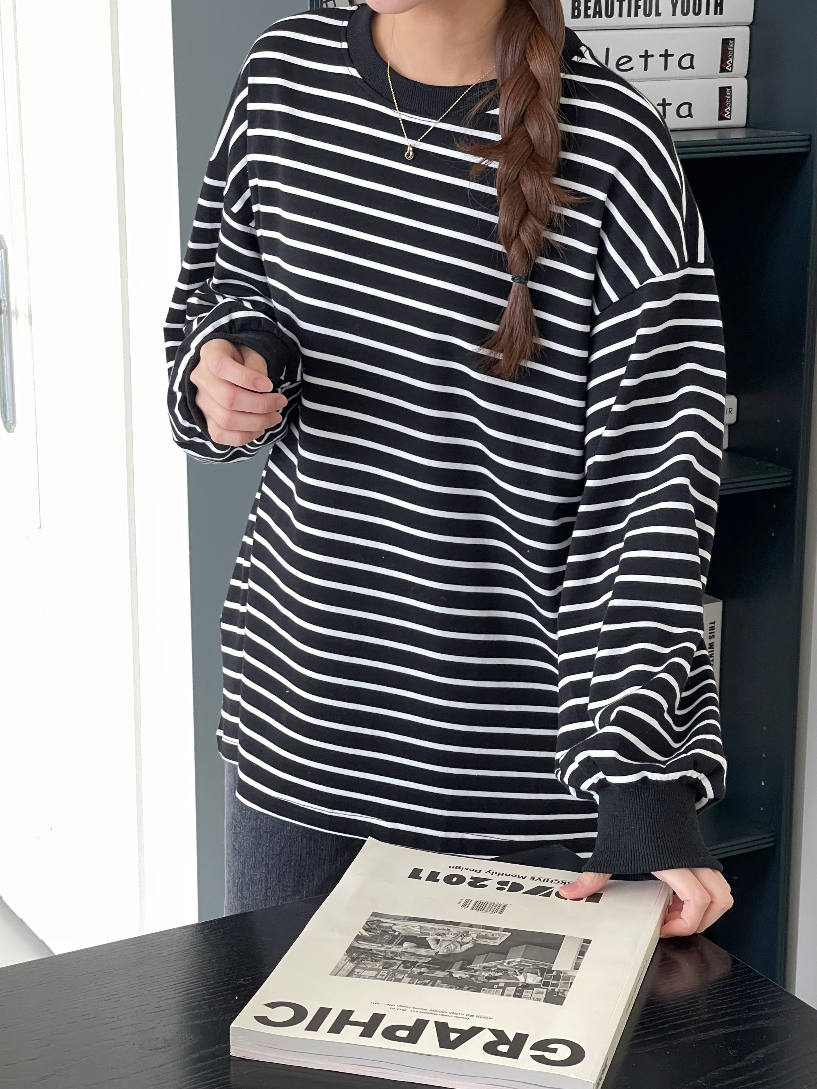 ヴィータフェリーチェ VitaFelice ボーダー長袖ロンT （GRAY） GRAY