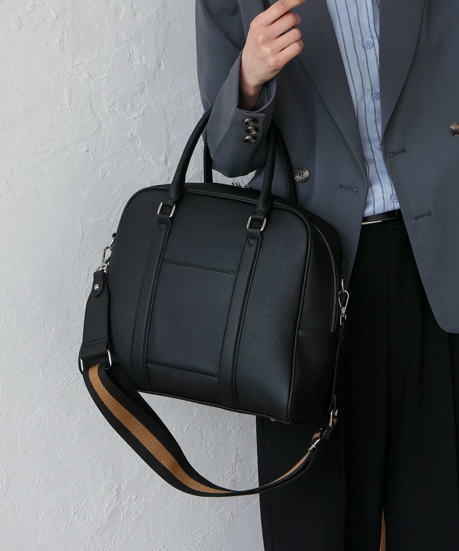 VitaFelice VitaFelice Genuine Leather 2-way Square Boston Bag