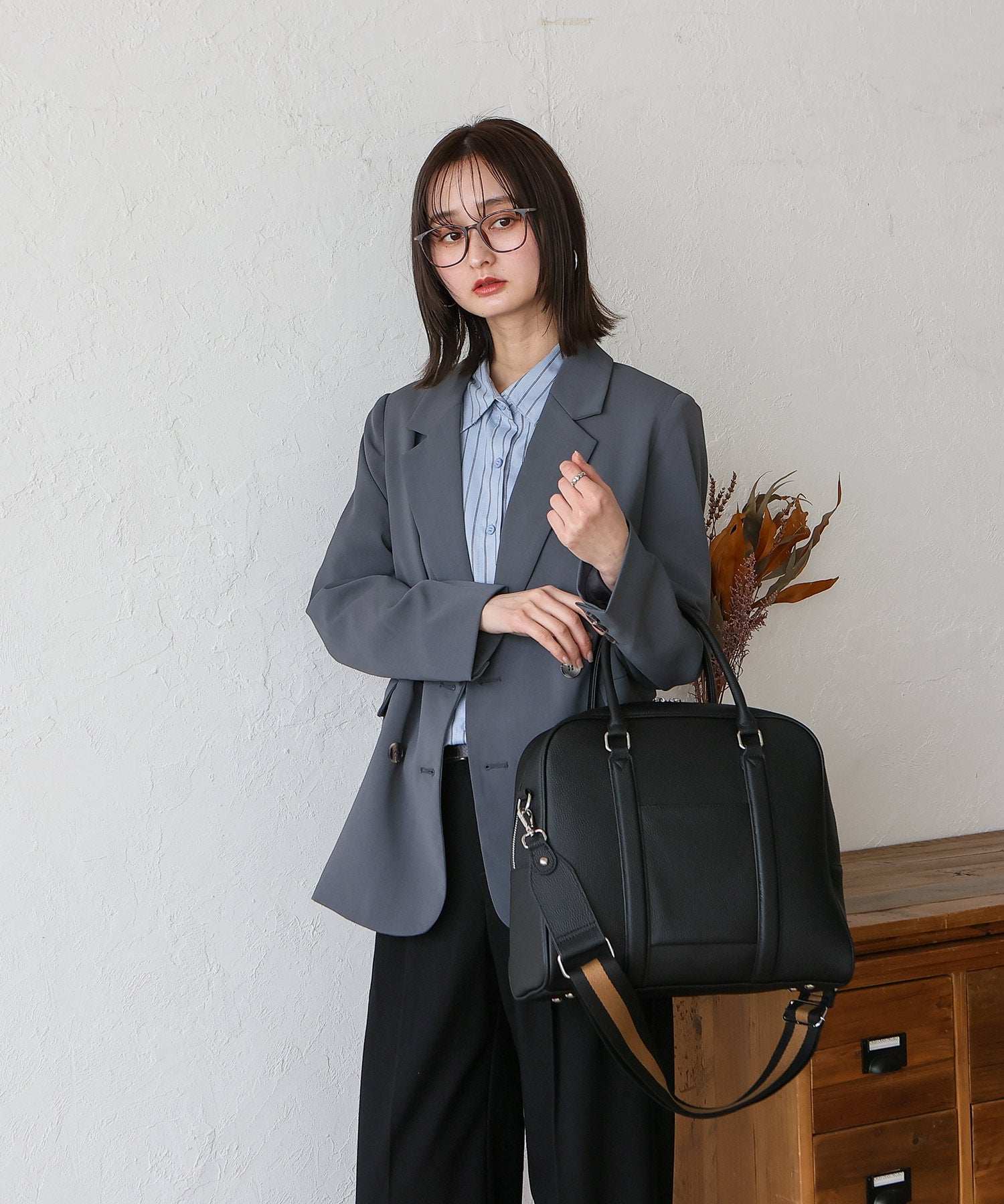 VitaFelice VitaFelice Genuine Leather 2-way Square Boston Bag