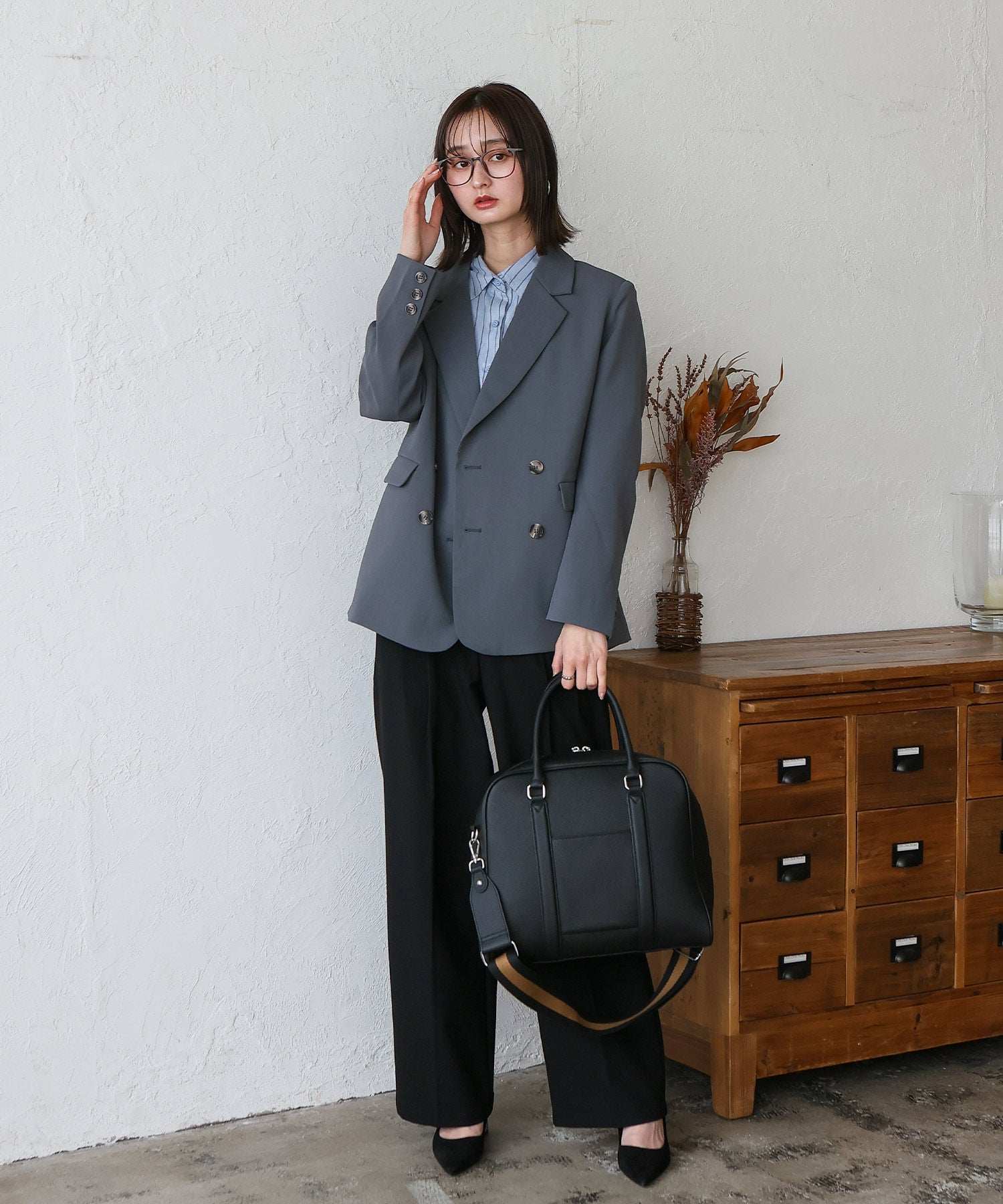 VitaFelice VitaFelice Genuine Leather 2-way Square Boston Bag