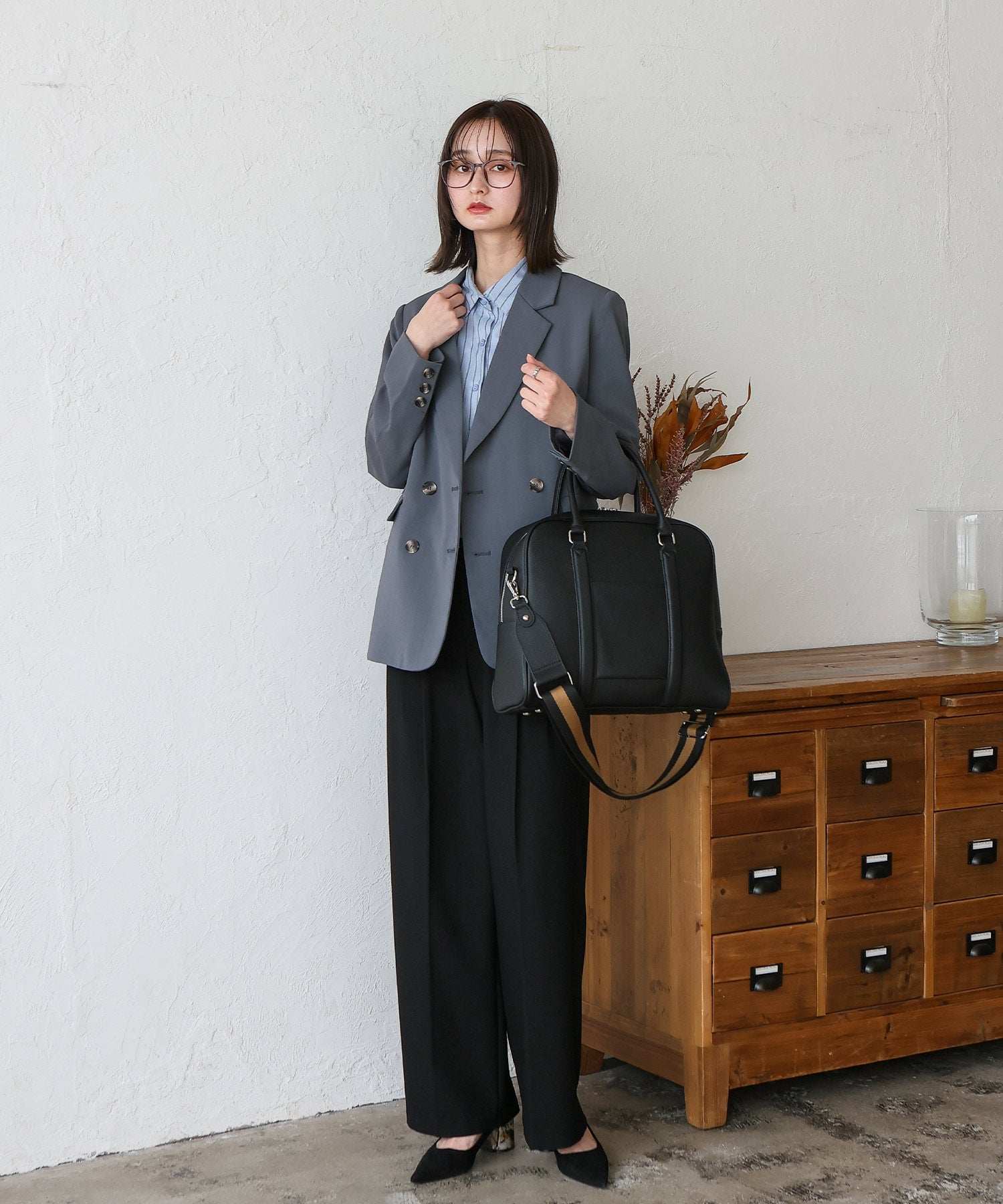VitaFelice VitaFelice Genuine Leather 2-way Square Boston Bag
