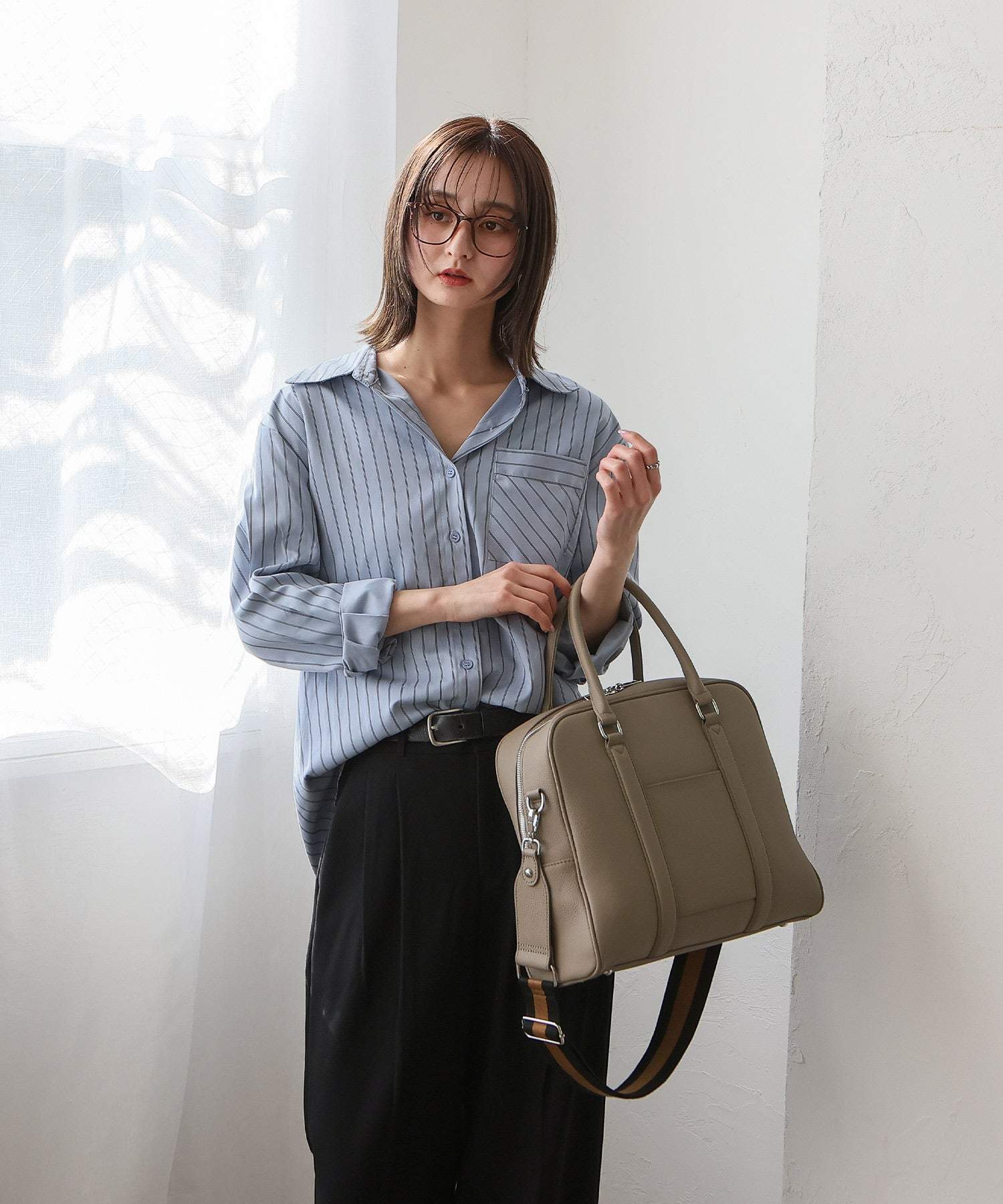 VitaFelice VitaFelice Genuine Leather 2-way Square Boston Bag
