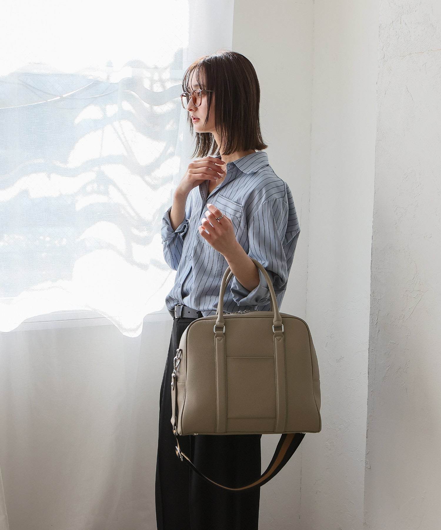 VitaFelice VitaFelice Genuine Leather 2-way Square Boston Bag