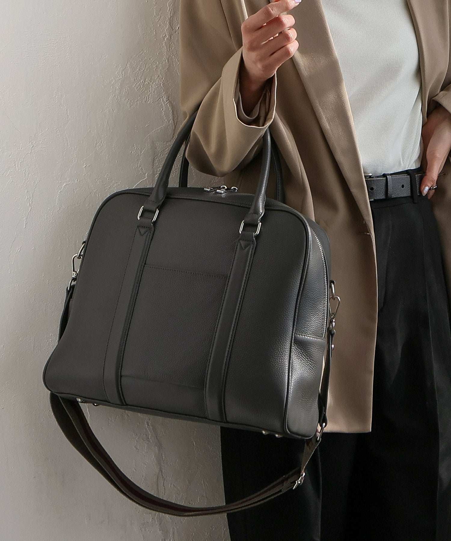 VitaFelice VitaFelice Genuine Leather 2-way Square Boston Bag