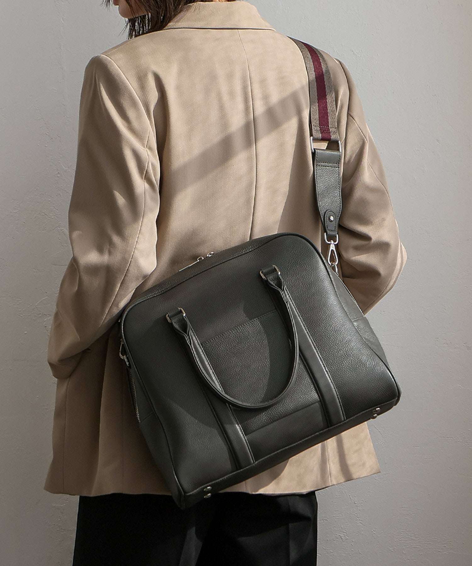 VitaFelice VitaFelice Genuine Leather 2-way Square Boston Bag