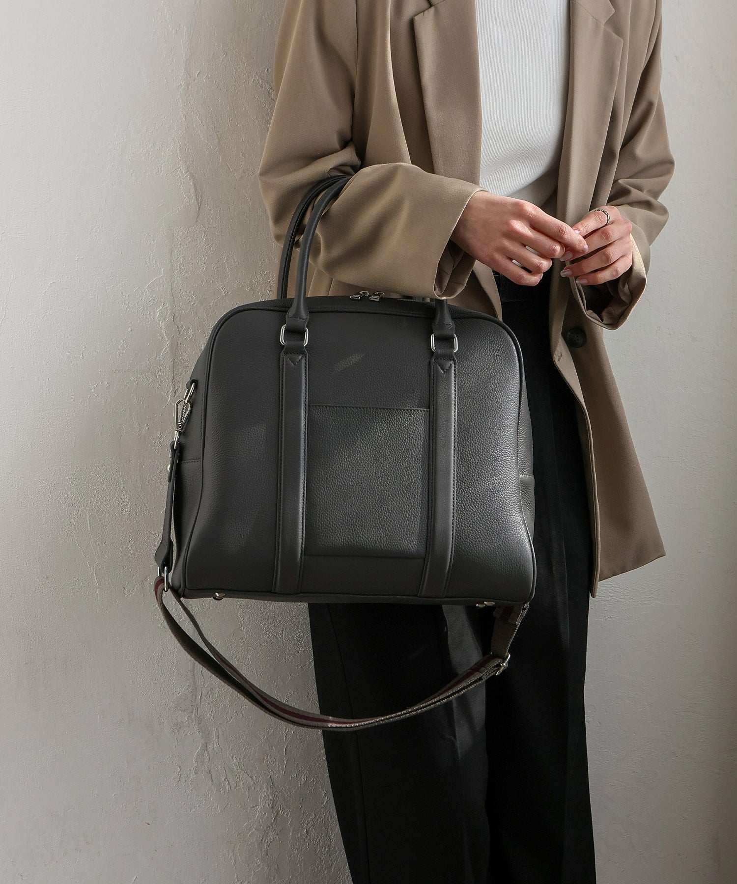 VitaFelice VitaFelice Genuine Leather 2-way Square Boston Bag