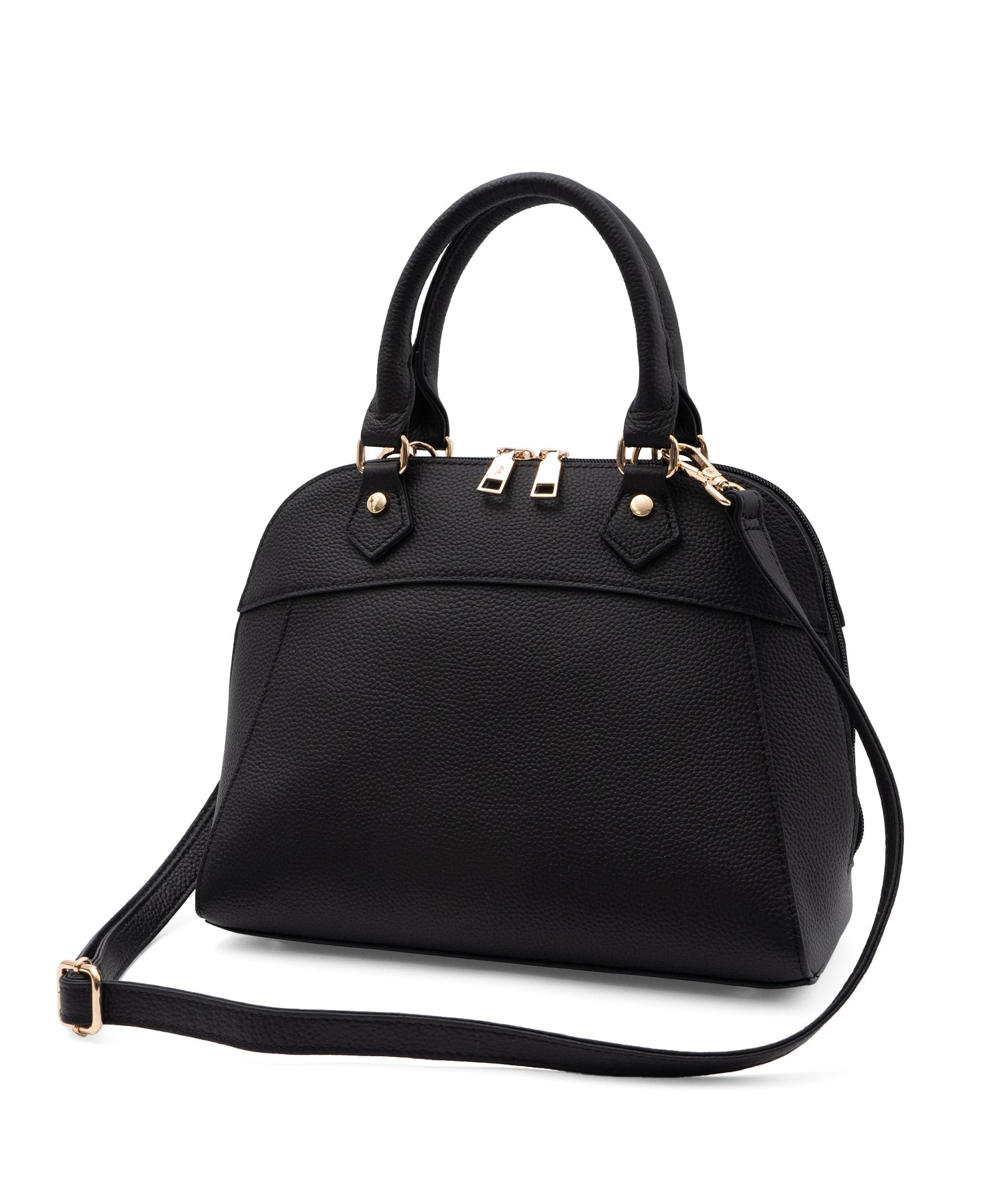 ヴィータフェリーチェ VitaFelice ラウンドファスナー本革2wayハンドバッグ （BLACK） BLACK