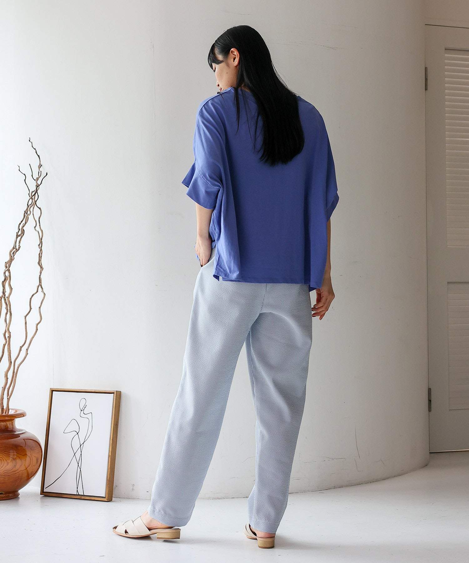 ヴィータフェリーチェ VitaFelice ドルマンワイドカットソー （BLUEPURPLE） BLUEPURPLE