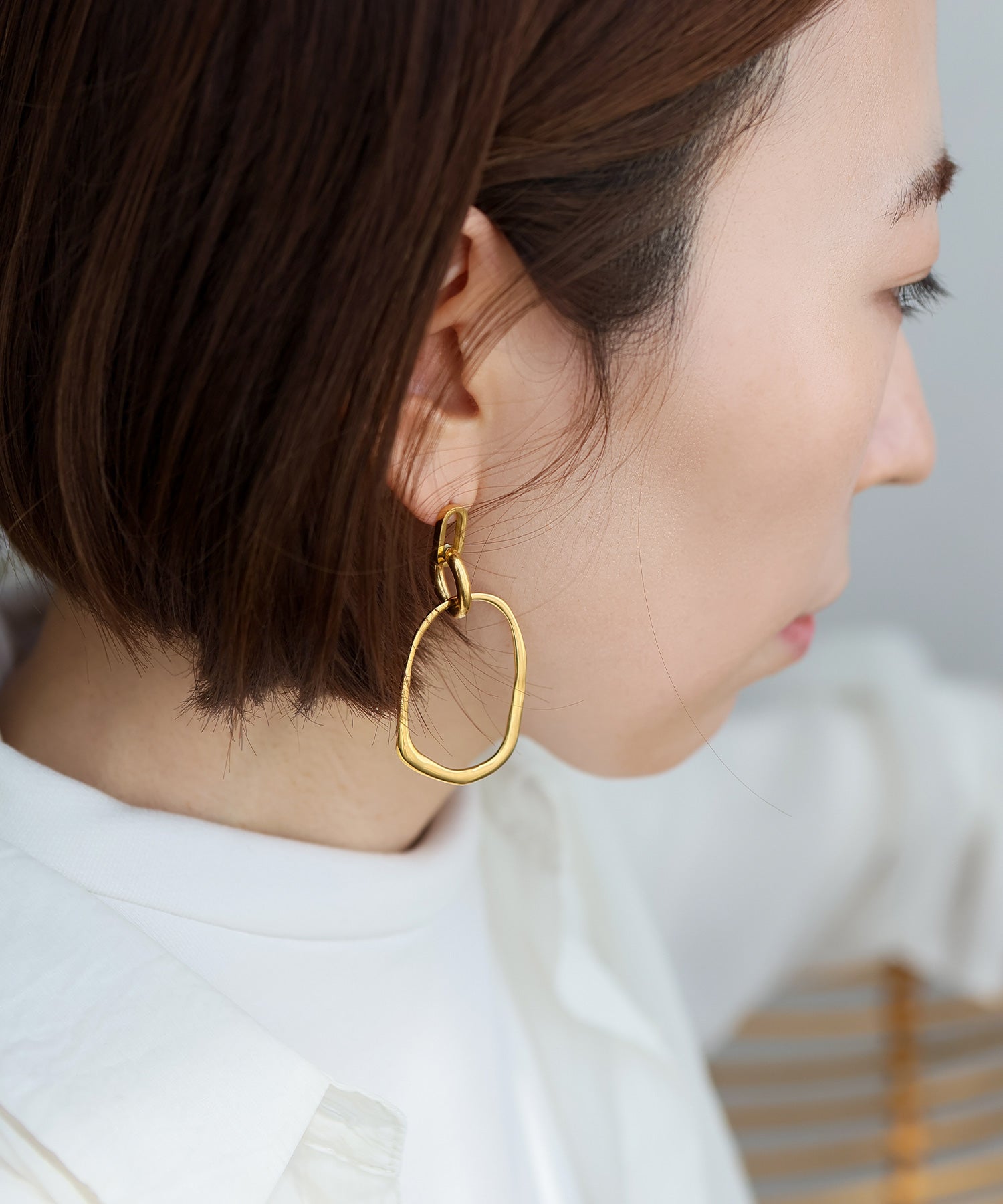 ヴィータフェリーチェ VitaFelice 楕円フープピアス （GOLD） GOLD