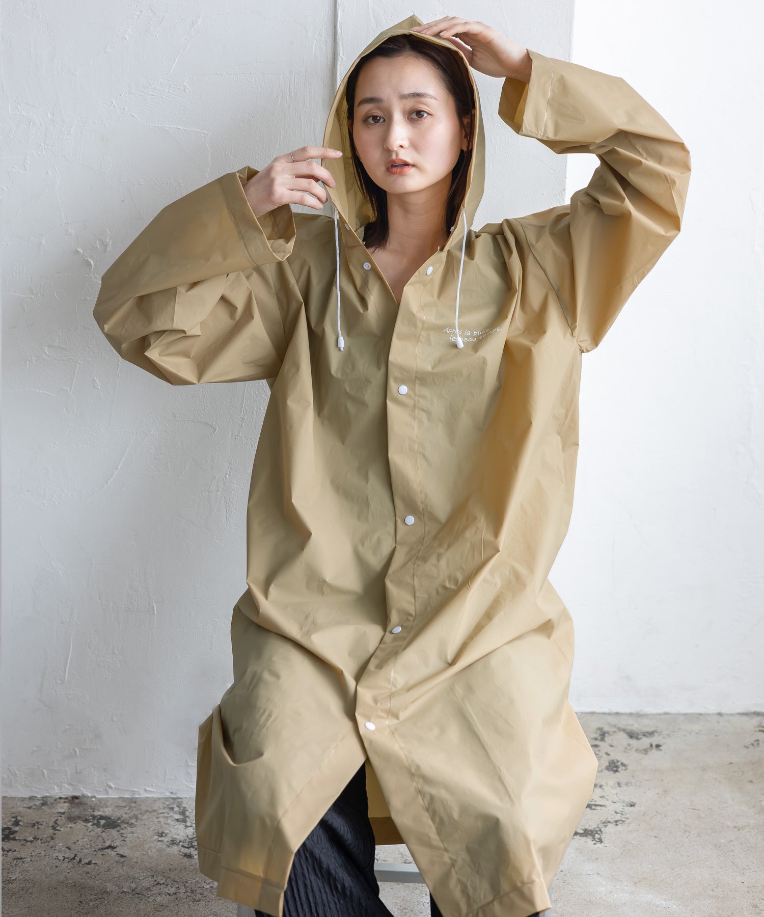 ヴィータフェリーチェ VitaFelice ロングレインコート （BEIGE） BEIGE