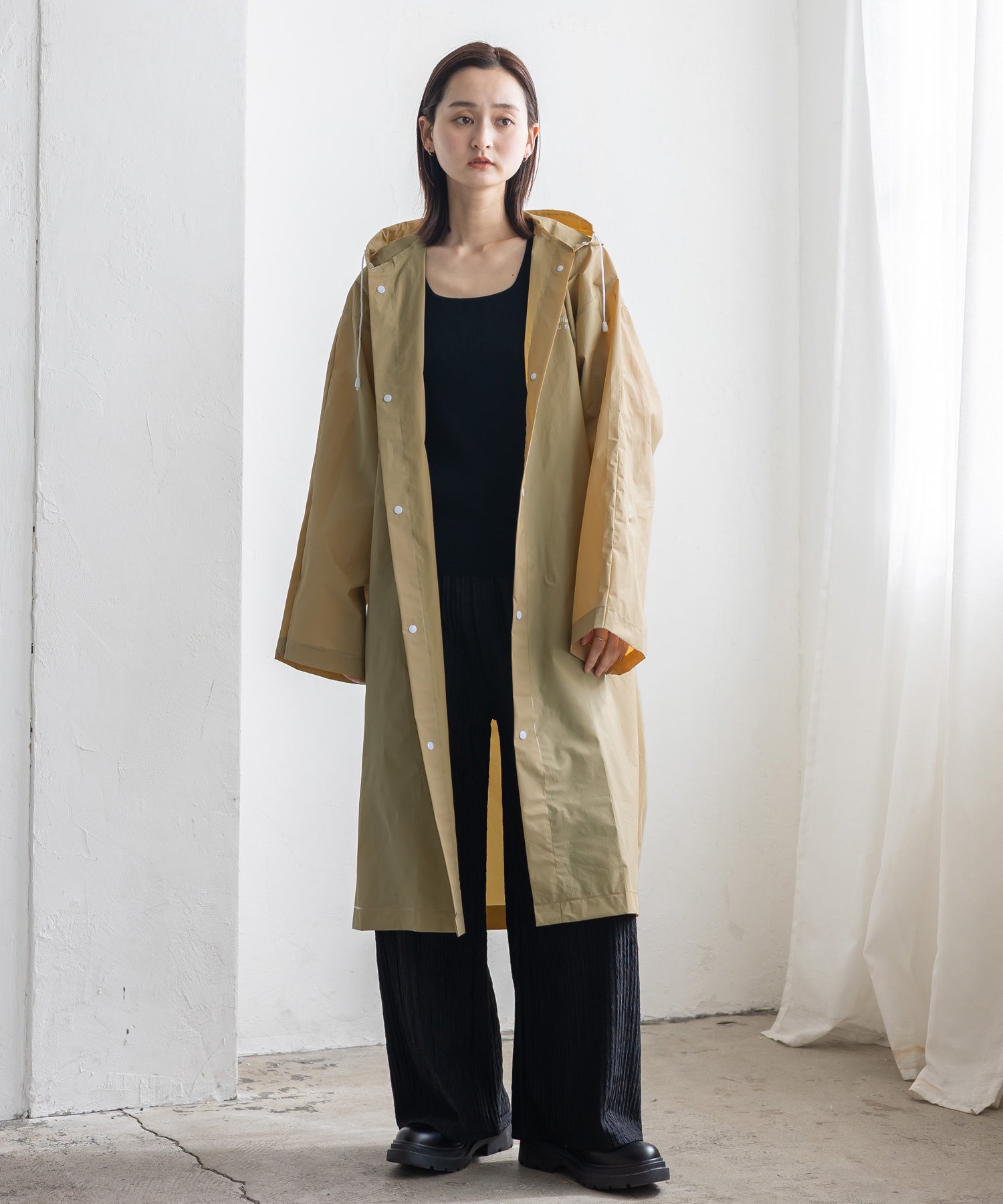 ヴィータフェリーチェ VitaFelice ロングレインコート （BEIGE） BEIGE