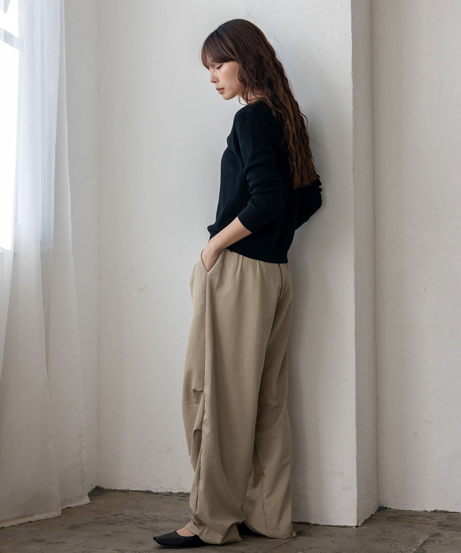 ヴィータフェリーチェ VitaFelice キャミレイヤード風ニットトップス （BLACK） BLACK