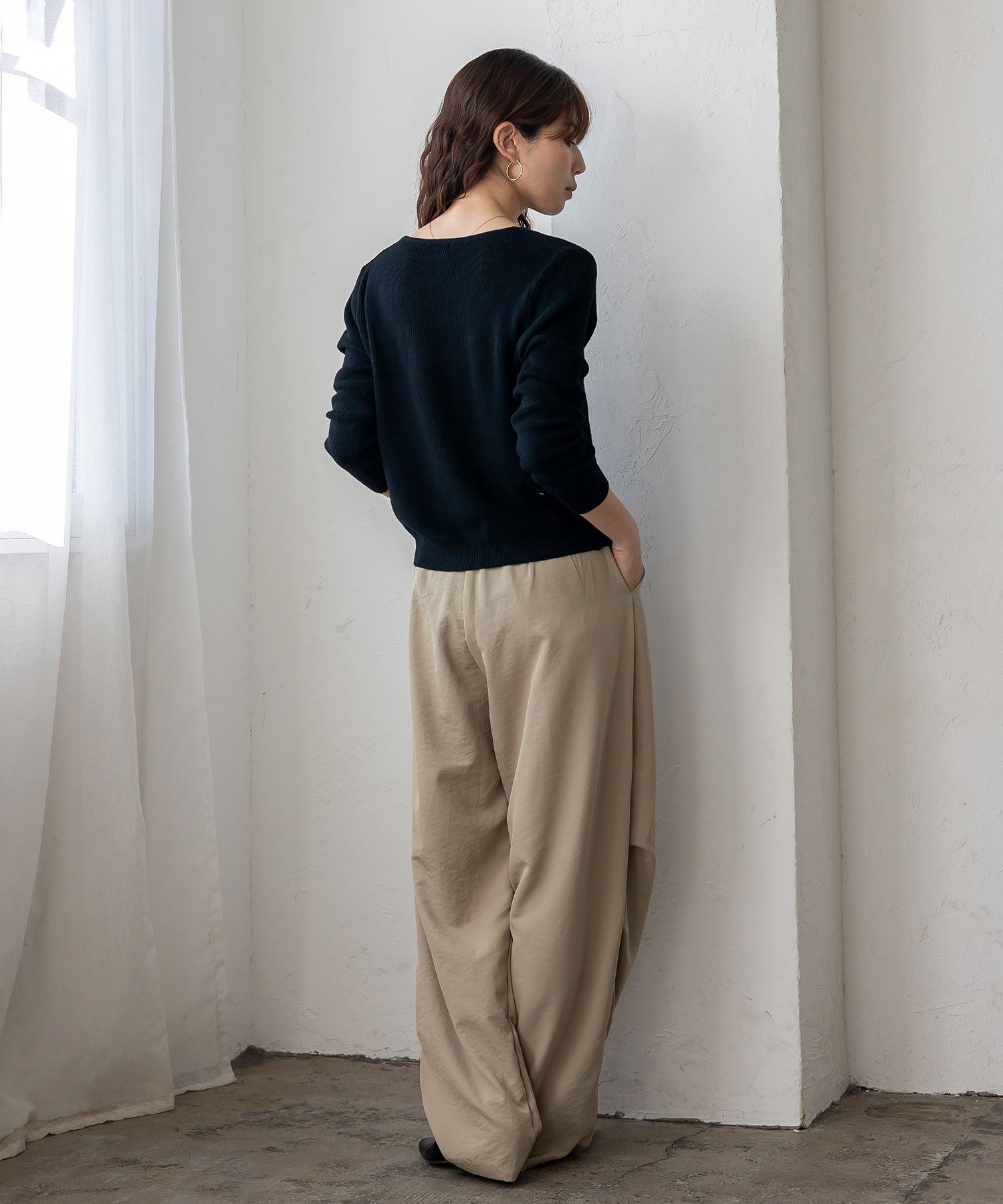 ヴィータフェリーチェ VitaFelice キャミレイヤード風ニットトップス （BLACK） BLACK