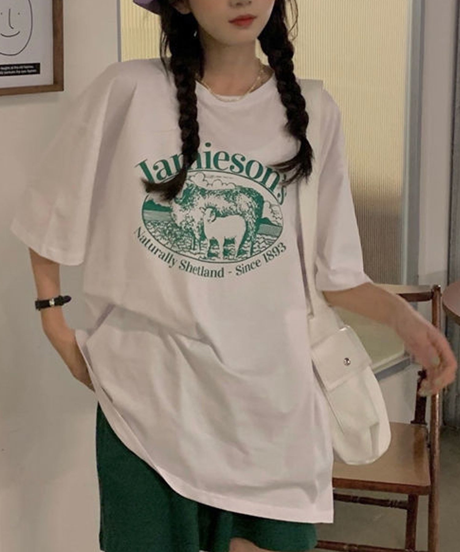 ヴィータフェリーチェ VitaFelice ルーズスタイル  ロゴTシャツ （WHITE） WHITE