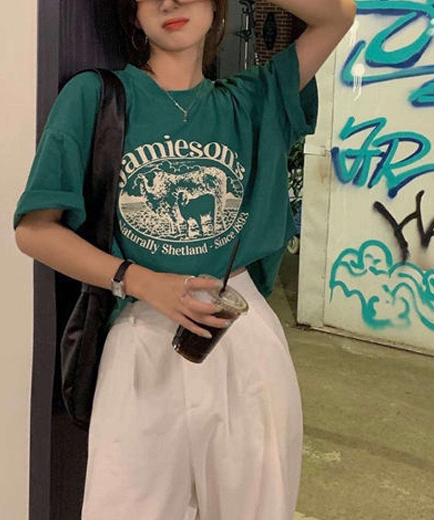 ヴィータフェリーチェ VitaFelice ルーズスタイル  ロゴTシャツ （WHITE） WHITE