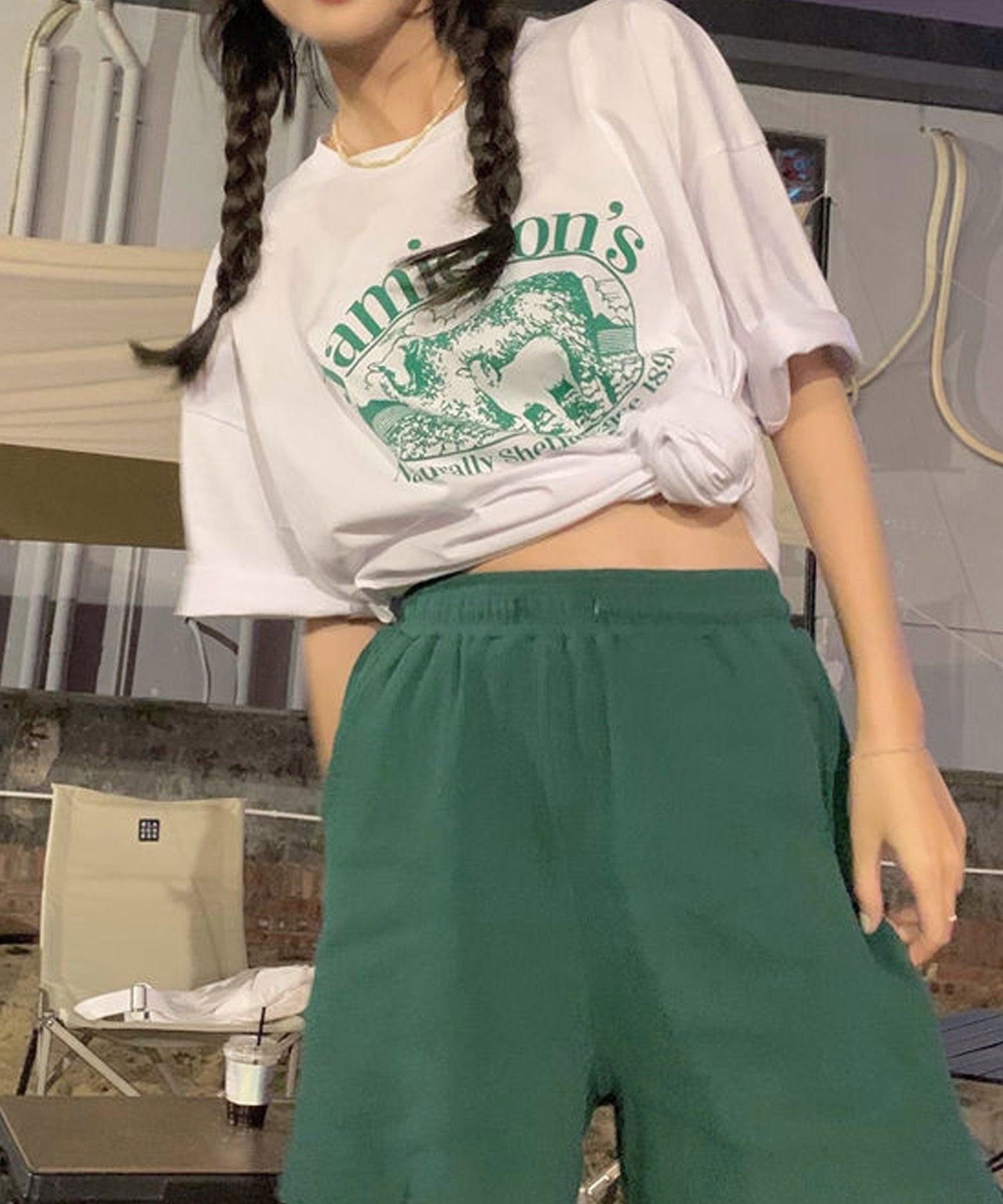 ヴィータフェリーチェ VitaFelice ルーズスタイル  ロゴTシャツ （WHITE） WHITE