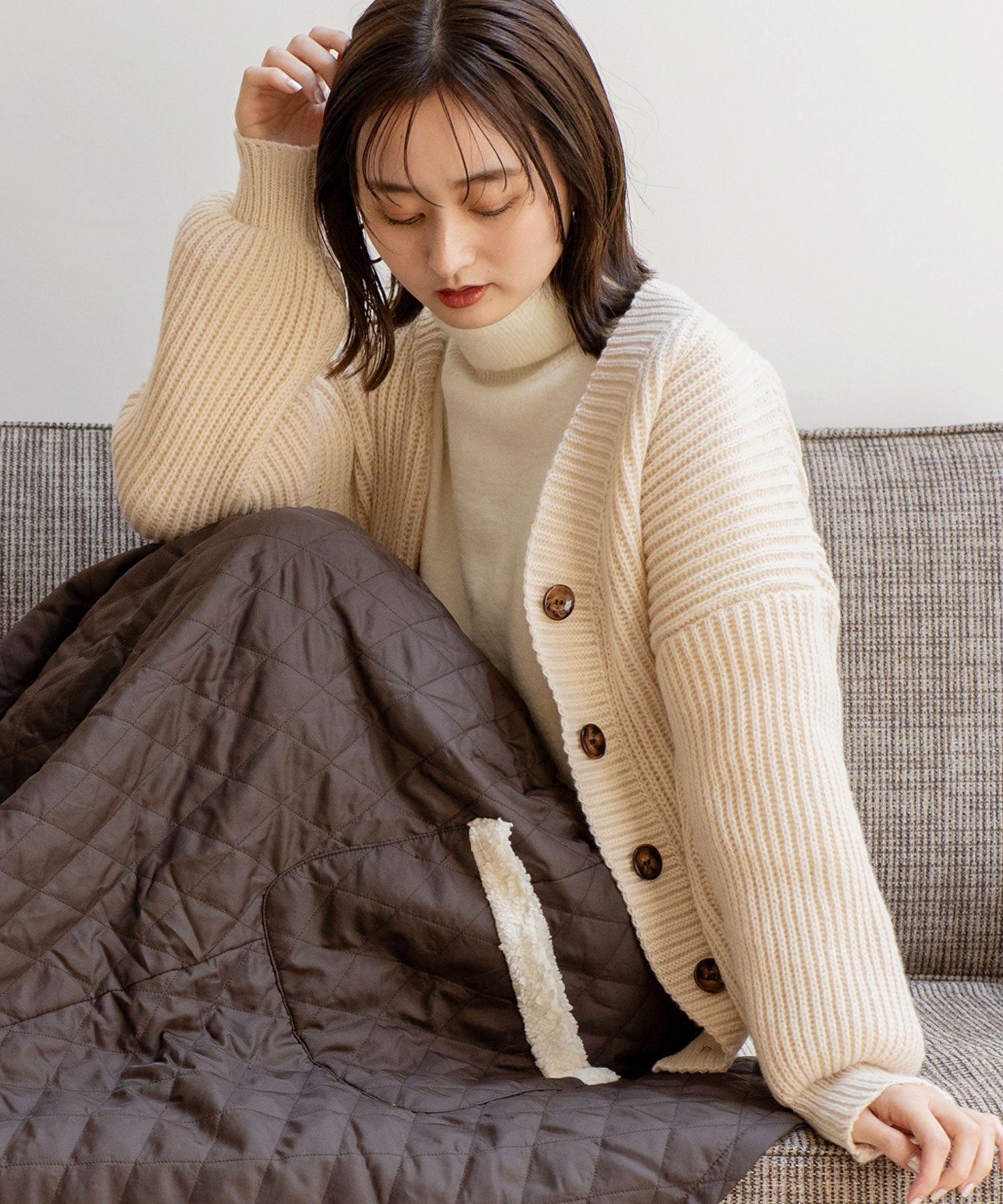 ヴィータフェリーチェ VitaFelice ゆったり ロング ニット カーディガン【長袖】 （GRAY） GRAY