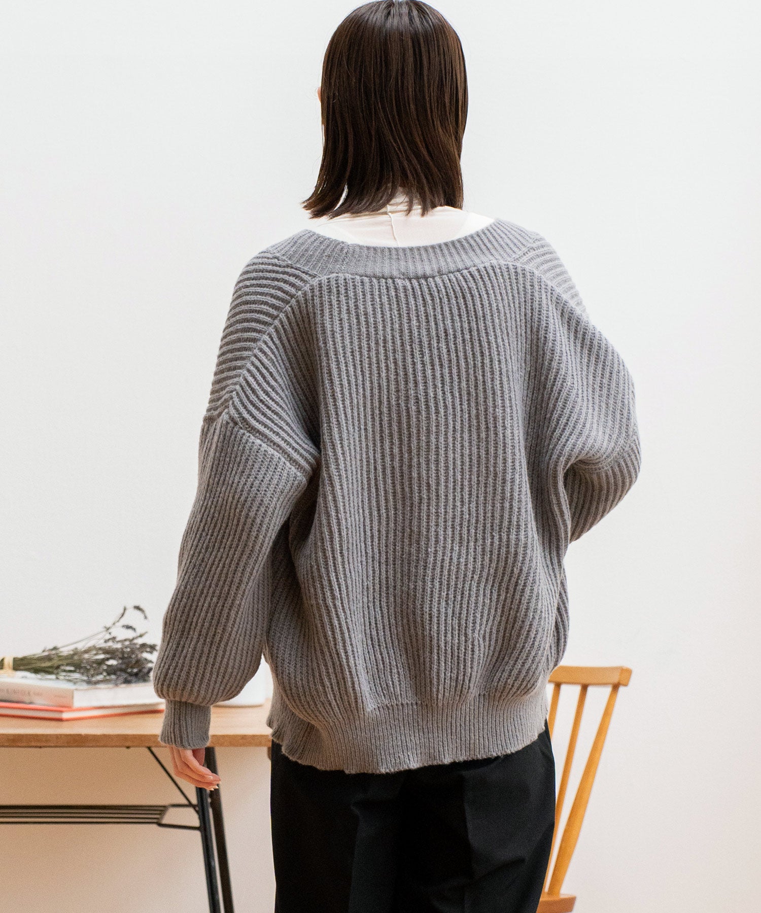 ヴィータフェリーチェ VitaFelice ゆったり ロング ニット カーディガン【長袖】 （GRAY） GRAY