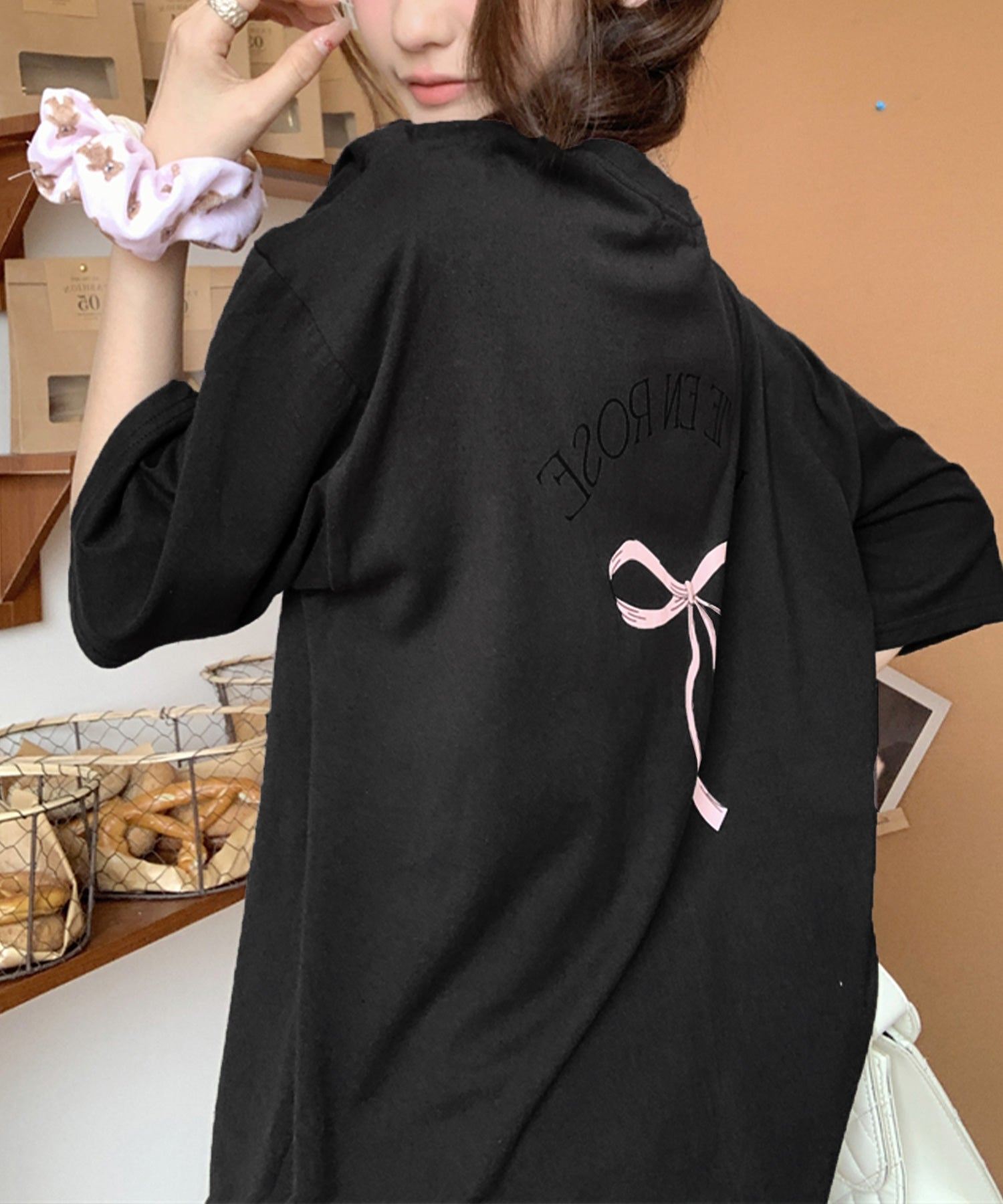 ヴィータフェリーチェ VitaFelice リボンデザイン 半袖Tシャツ （WHITE） WHITE