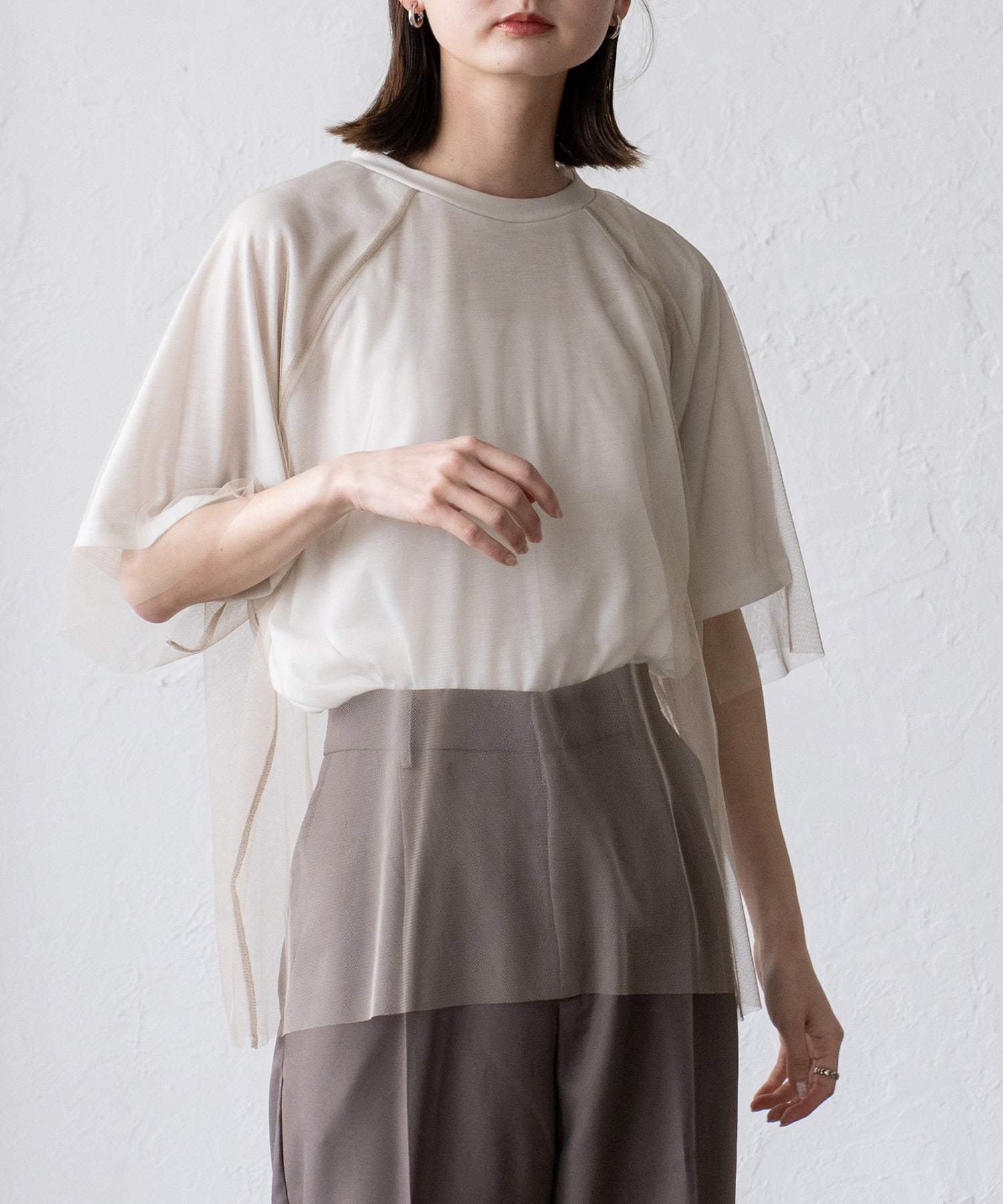 VitaFelice VitaFelice 薄紗分層 T 卹