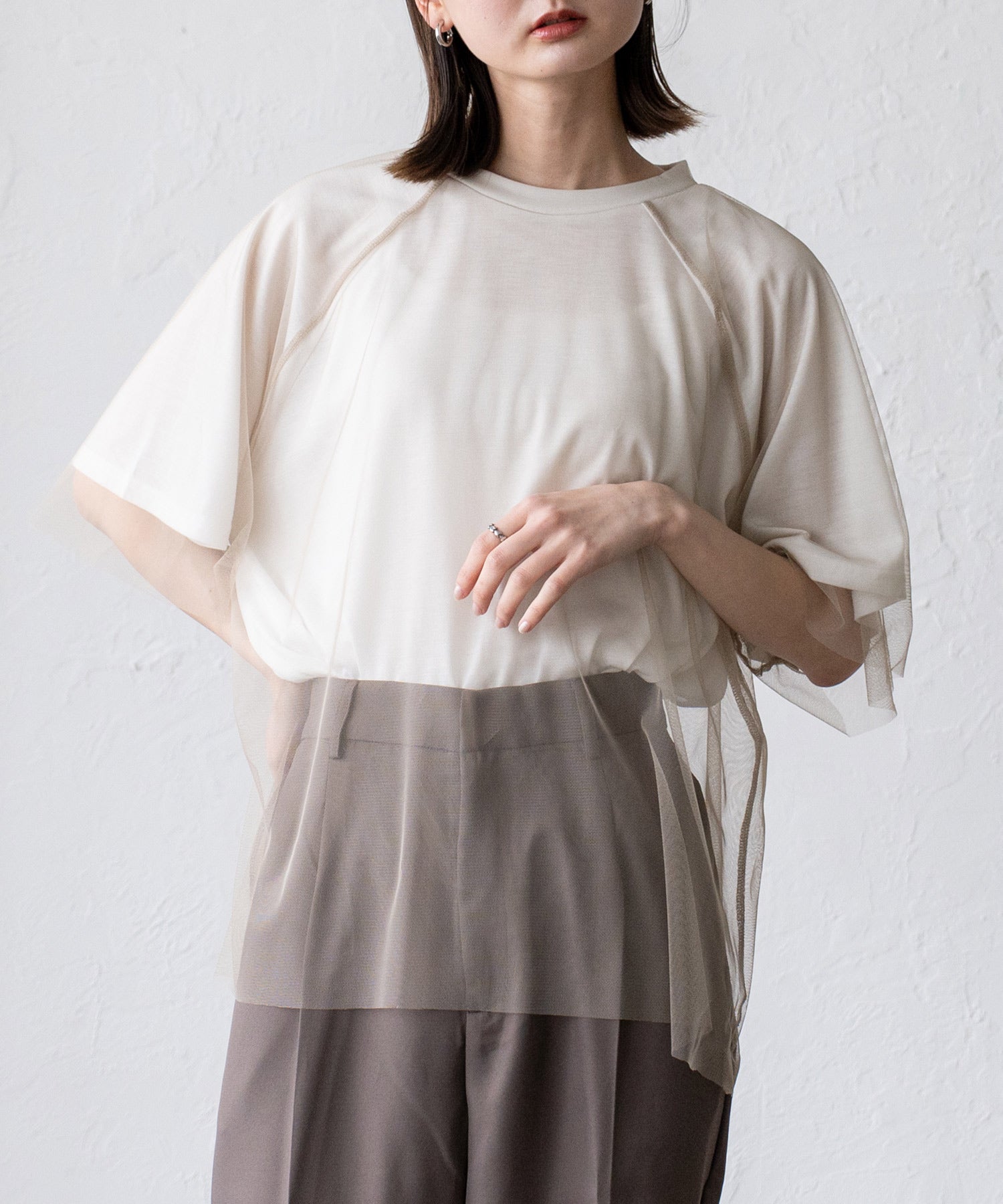 VitaFelice VitaFelice 薄紗分層 T 卹