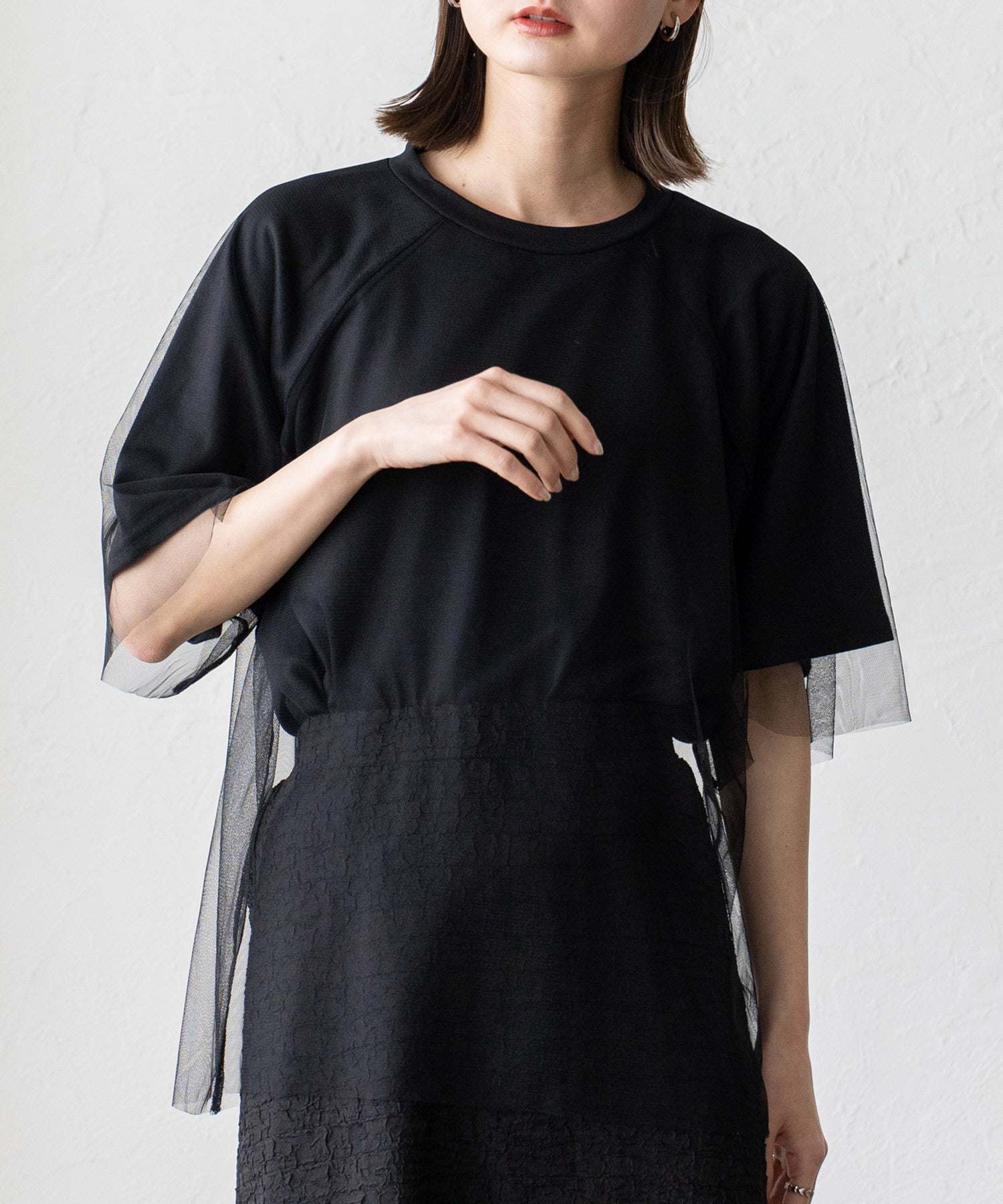 VitaFelice VitaFelice 薄紗分層 T 卹