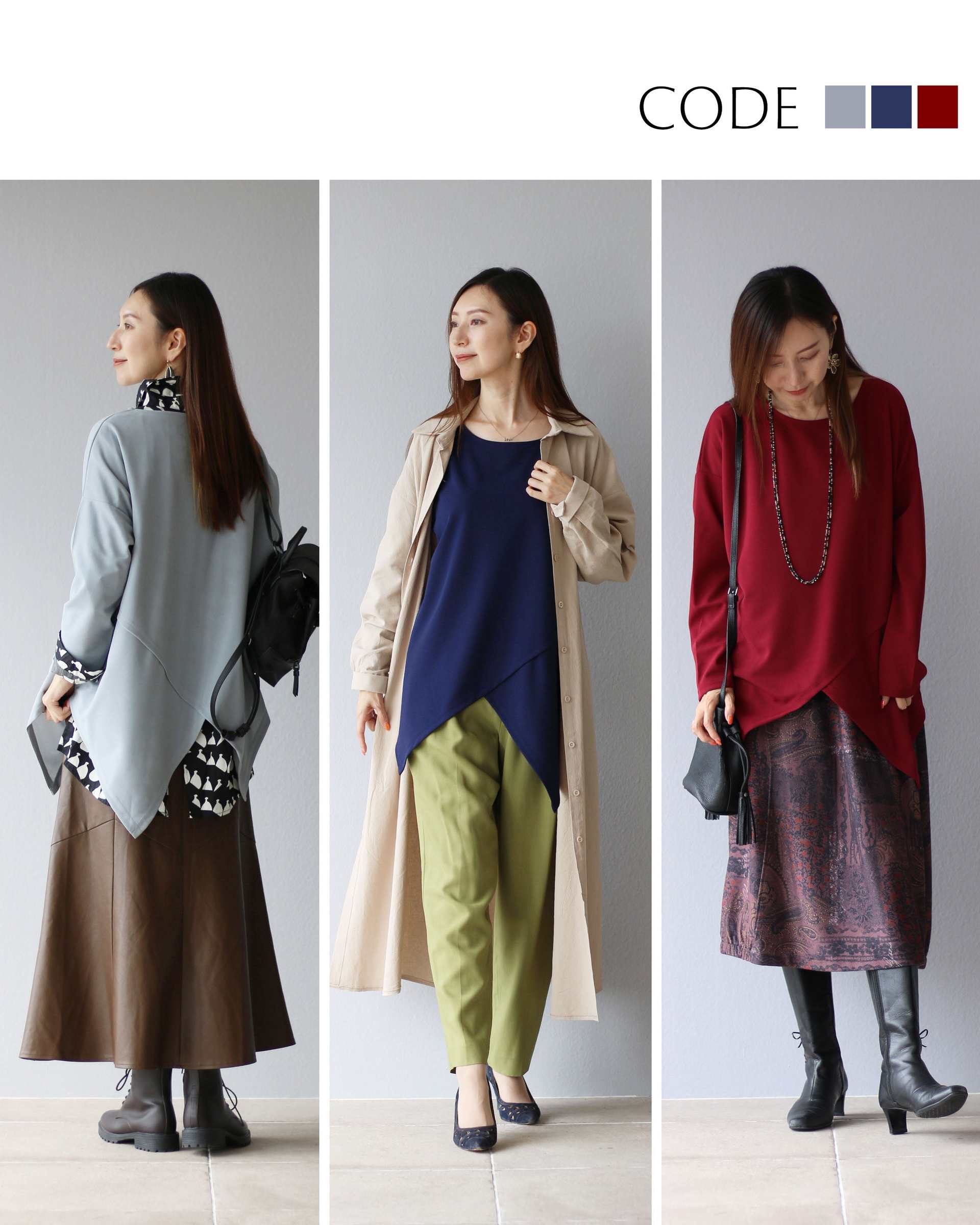 ヴィオ Vieo 「普通Tシャツ」から抜け出せる脱マンネリ変形ロングTシャツ （グレー） グレー