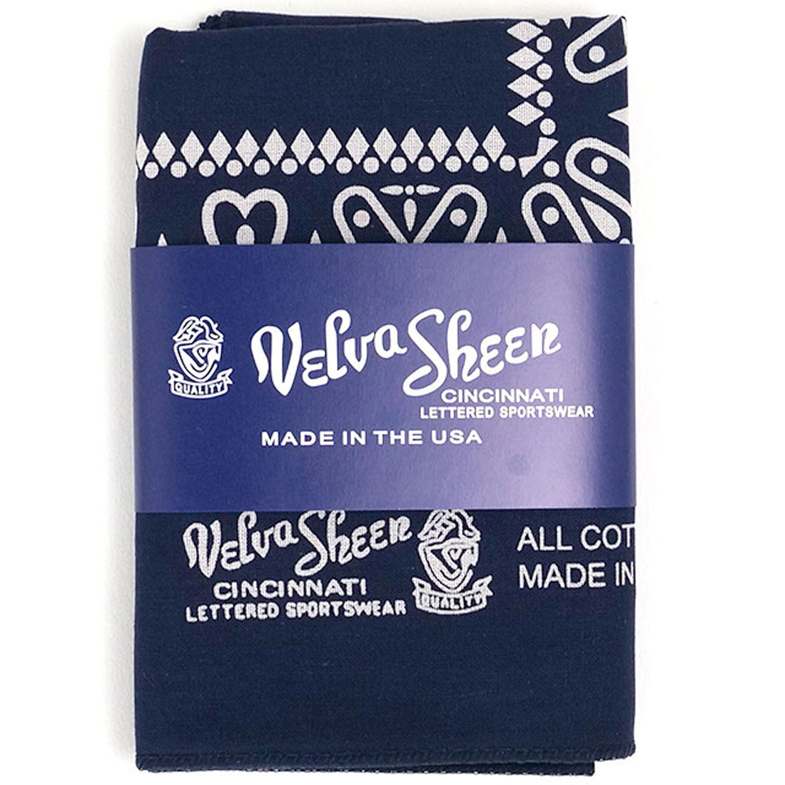 ベルバシーン Velva Sheen BANDANNA (CROSS) MADE IN USA NAVY [161516] （NAVY） NAVY