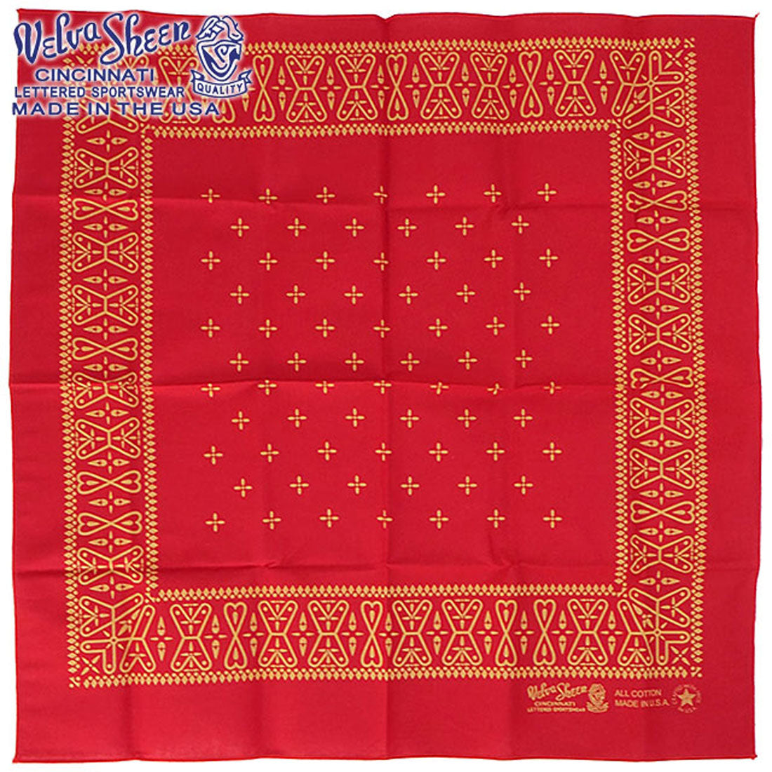 ベルバシーン Velva Sheen BANDANNA (CROSS) MADE IN USA RED [161516] （RED） RED