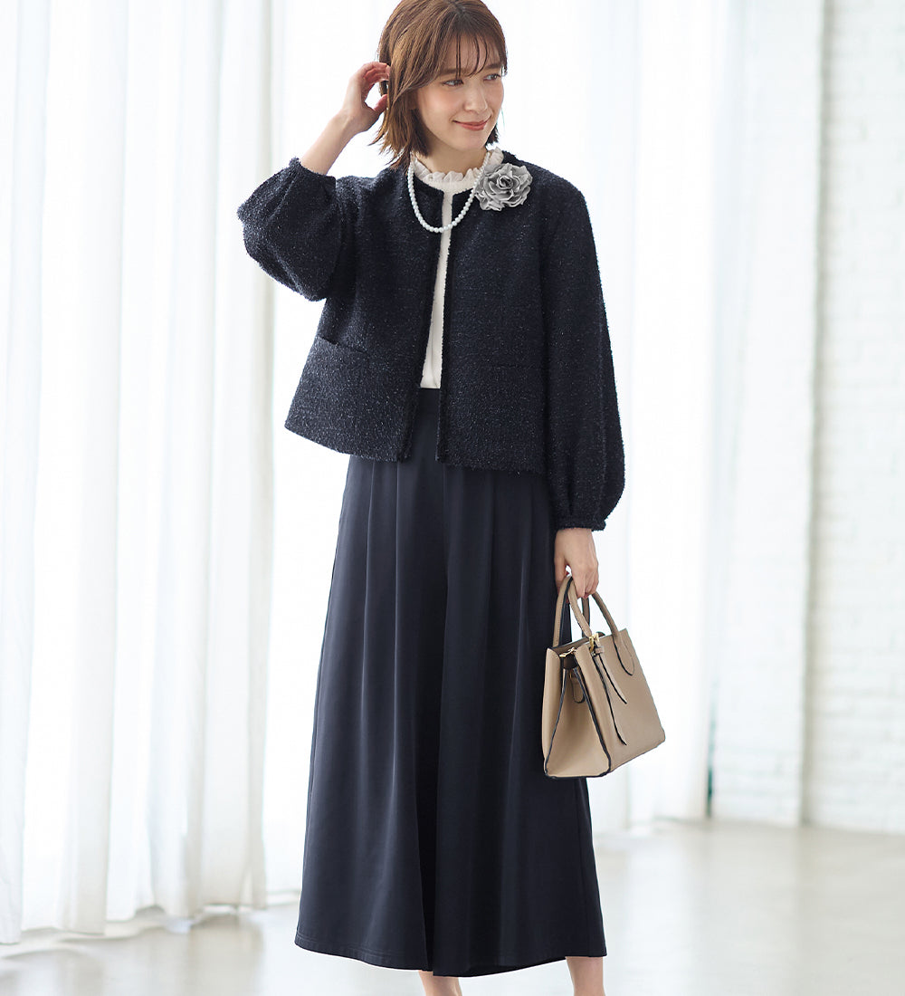 Viola e Viola [4-piece set] For entrance and graduation ceremonies! Fluffy puff sleeve cut jacket suit set &lt;M-5L&gt;