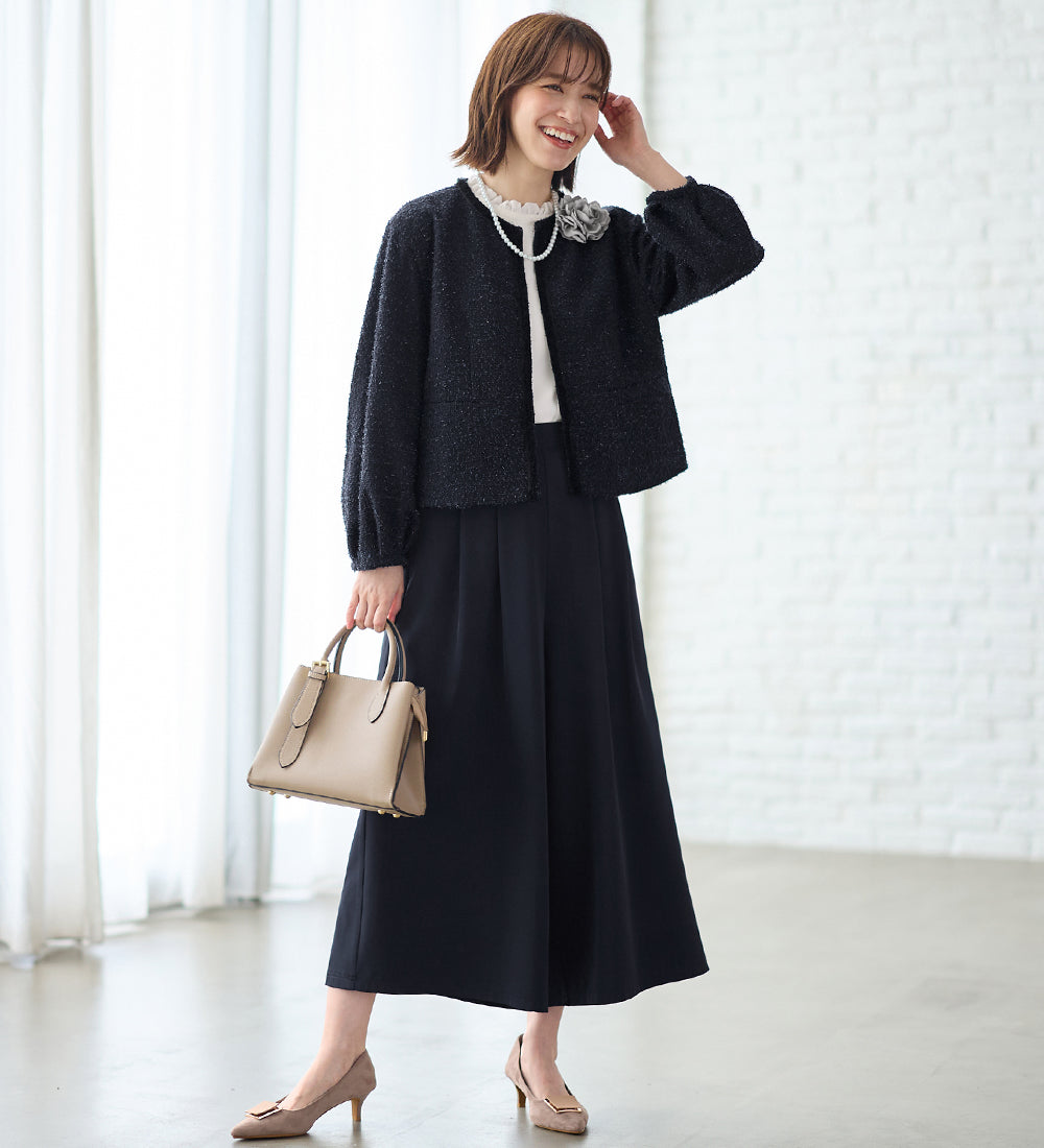 Viola e Viola [4-piece set] For entrance and graduation ceremonies! Fluffy puff sleeve cut jacket suit set &lt;M-5L&gt;
