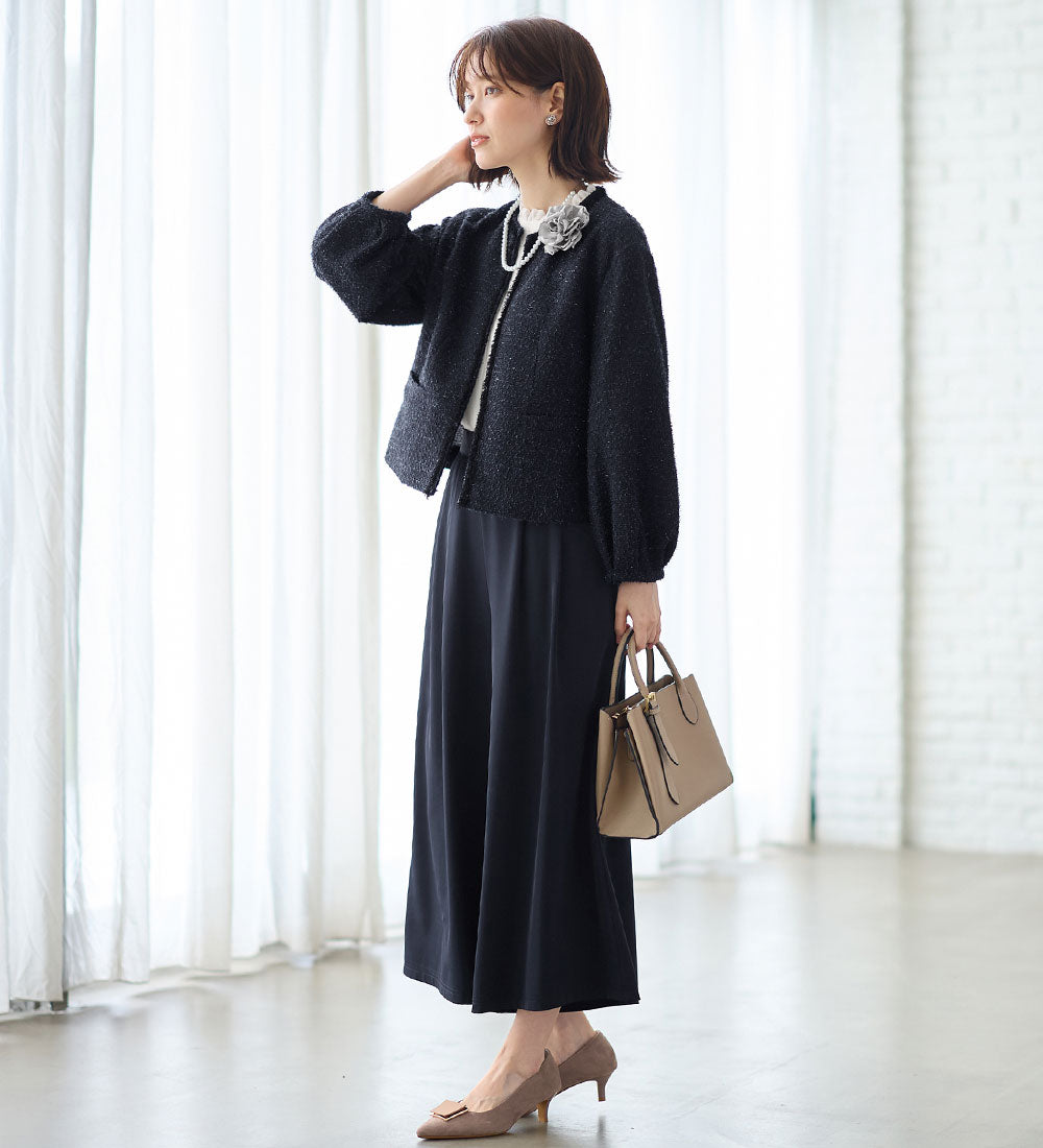 Viola e Viola [4-piece set] For entrance and graduation ceremonies! Fluffy puff sleeve cut jacket suit set &lt;M-5L&gt;