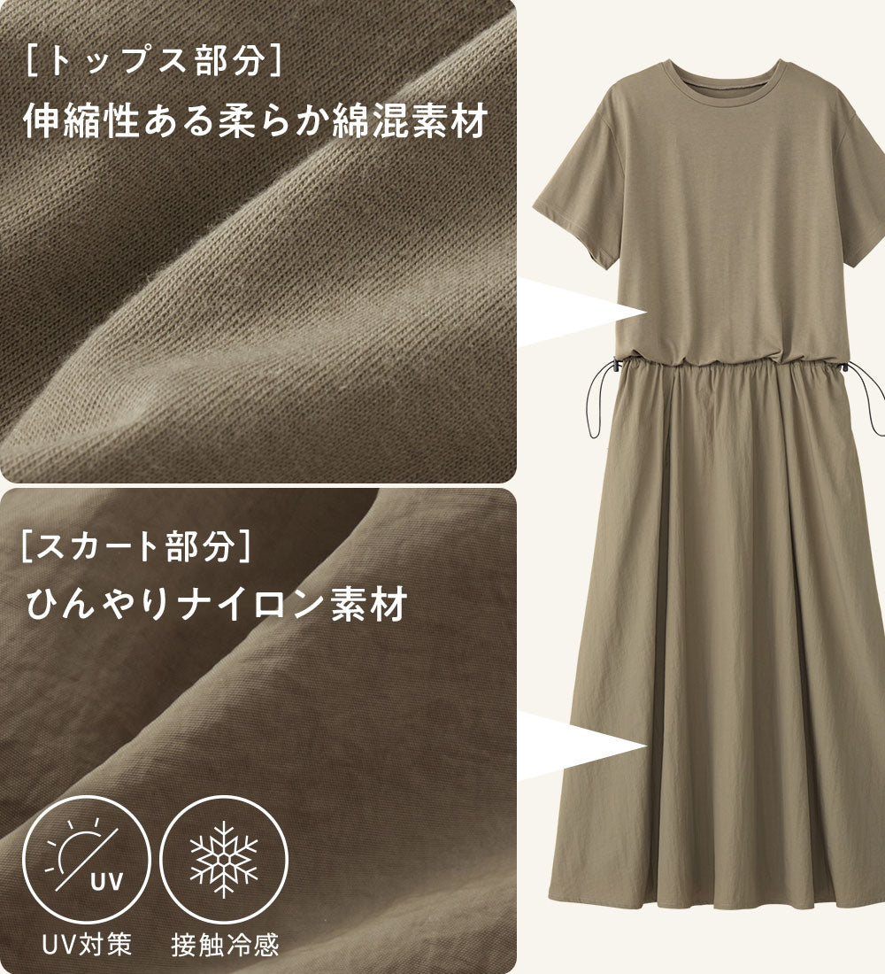 ヴィオラ エ ヴィオラ Viola e Viola ラクして快適！！ドッキングワンピース （モカベージュ） モカベージュ