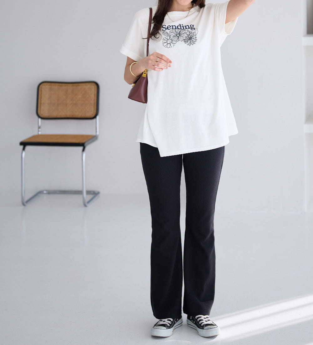 ヴィオラ エ ヴィオラ Viola e Viola 大人の華やかプリントチュニックTシャツ （フラワー） フラワー